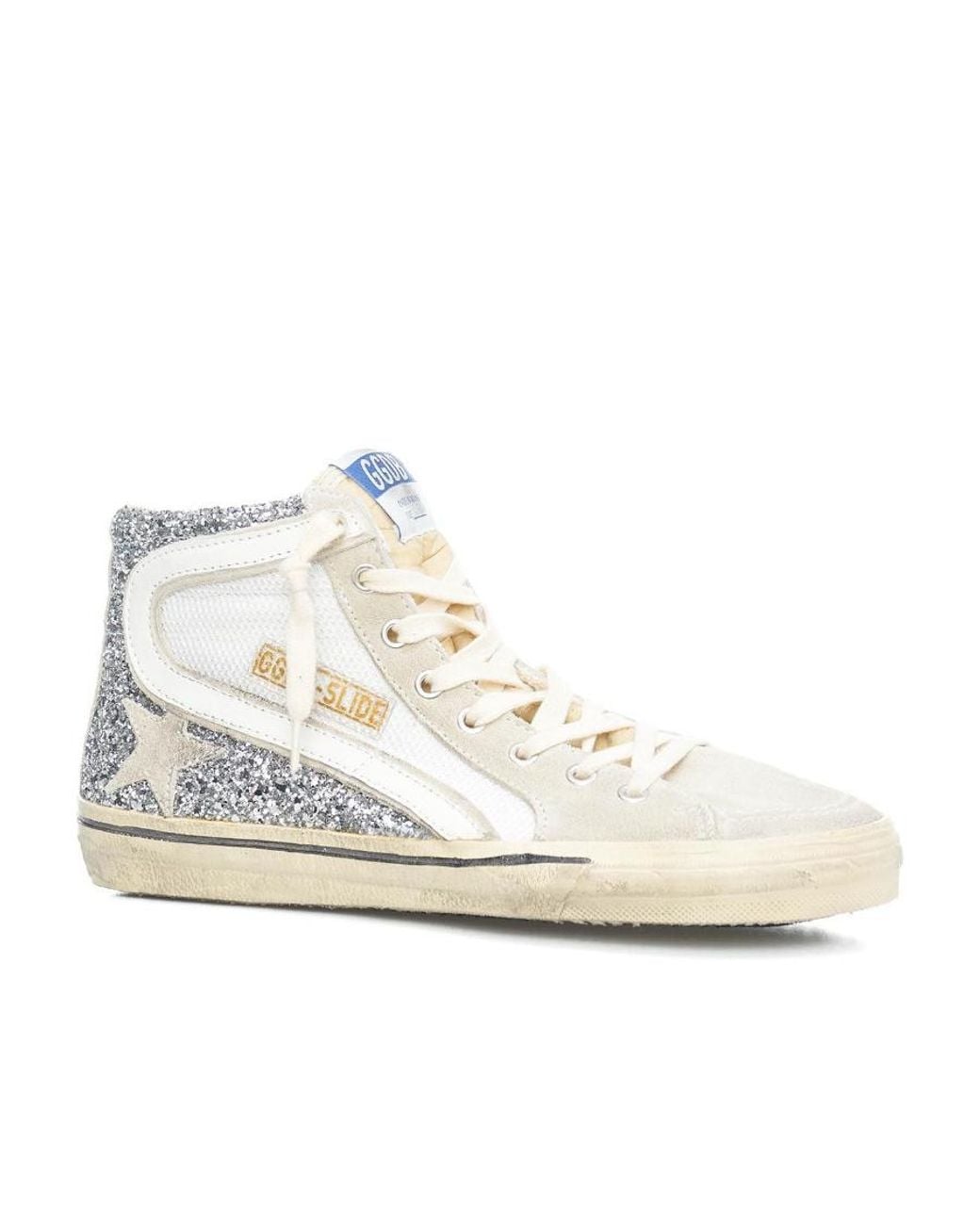 Golden Goose Deluxe Brand White Embellished Lace-Up Sneakers