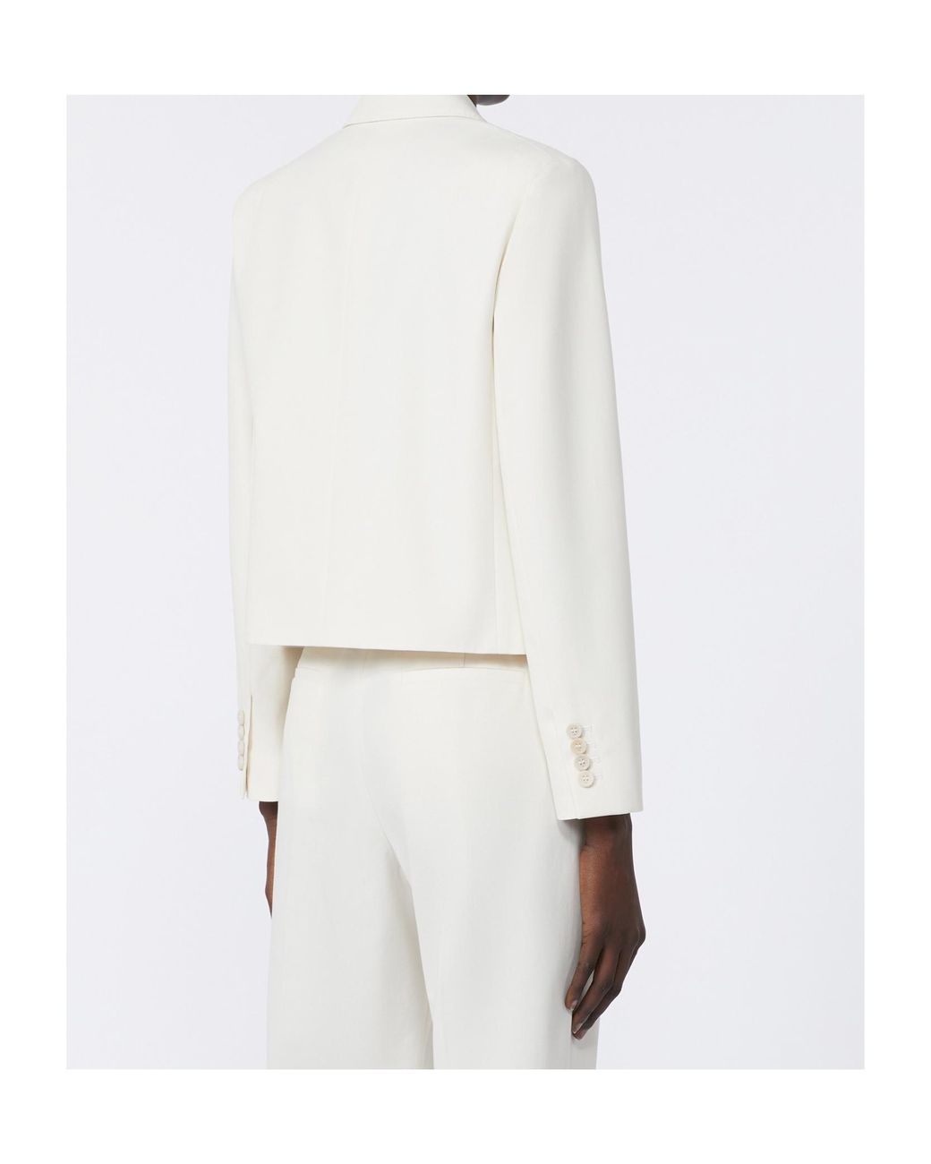 Max Mara White Cotton Twill Cropped Jacket