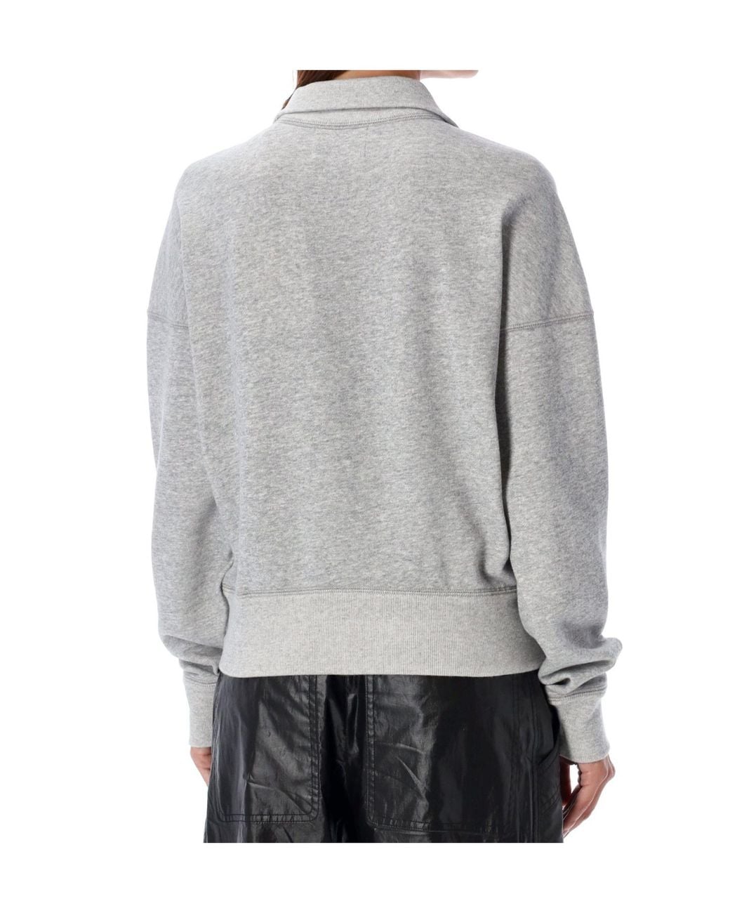 Isabel Marant Gray Isabel Marant Étoile Ross Logo-Flocked Zip-Up Sweatshirt