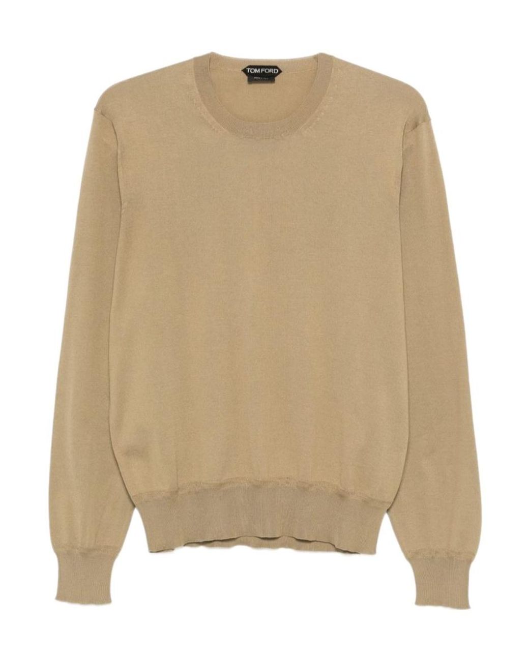 Tom Ford Natural Crewneck Knitted Sweater for men