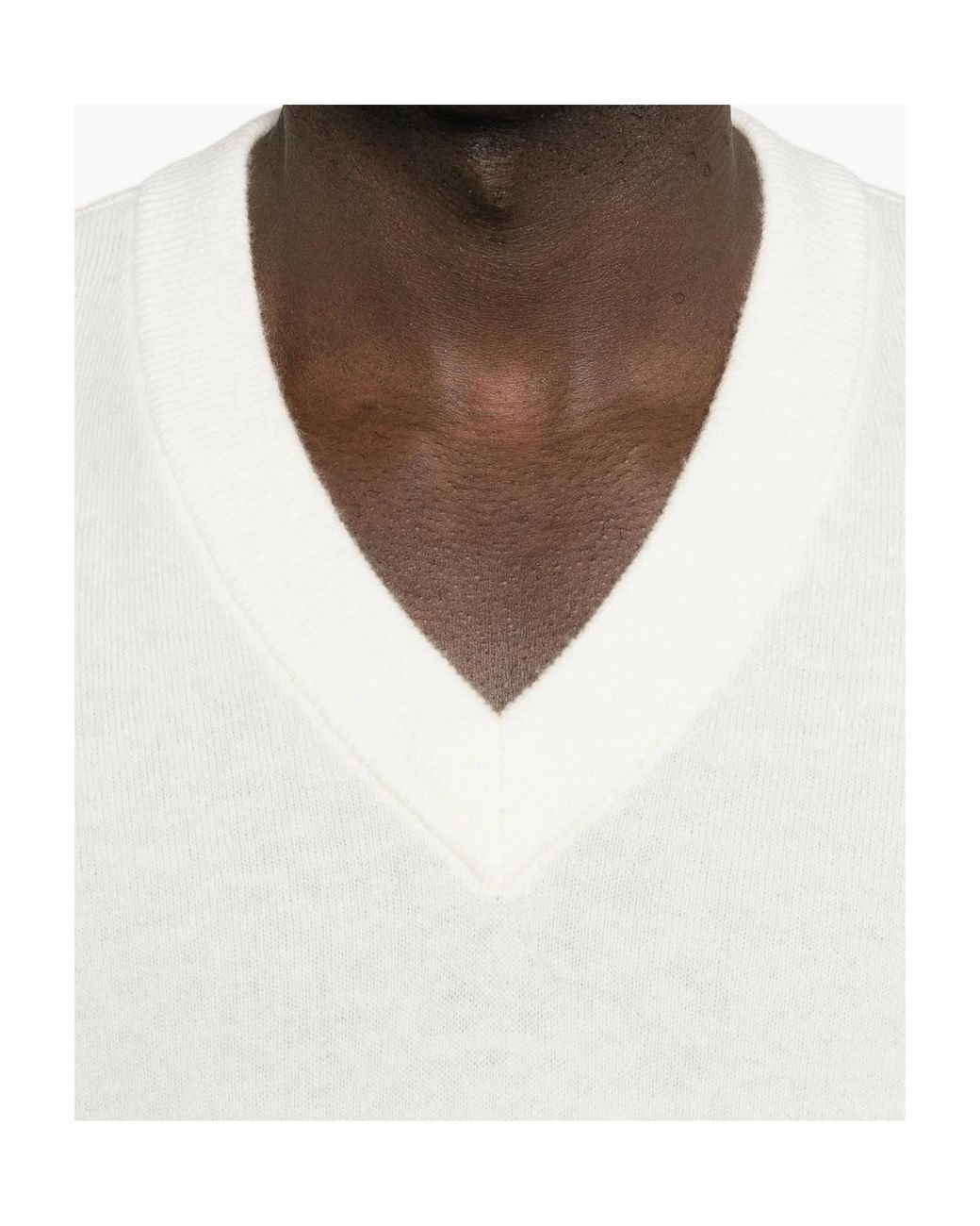 Entire studios White V-Neck Sweater for men