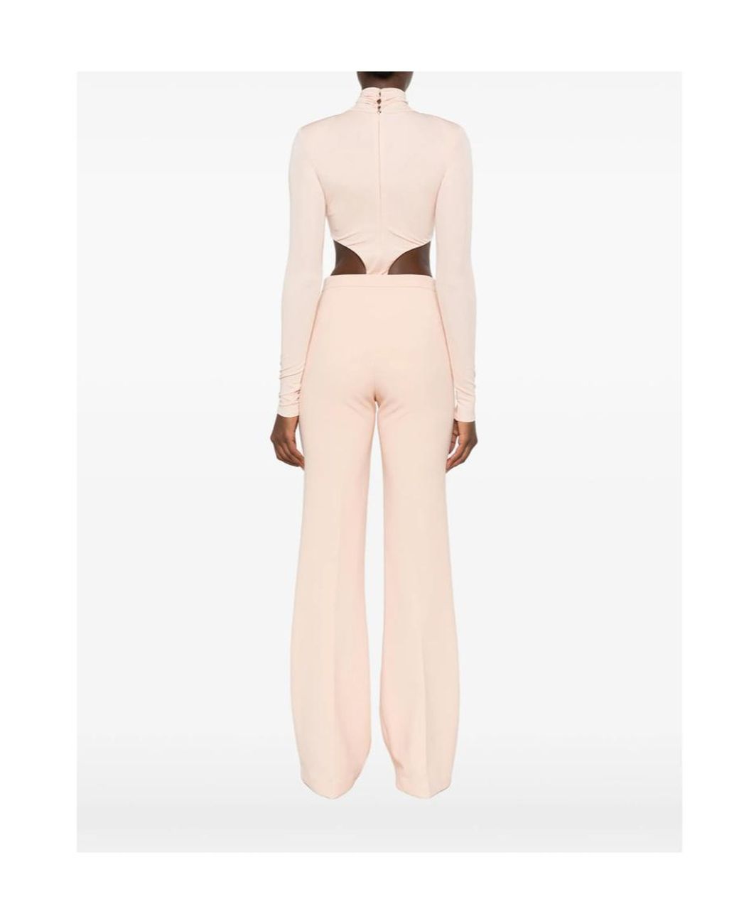 Elisabetta Franchi Pink Cut-Out Logo-Plaque Bodysuit