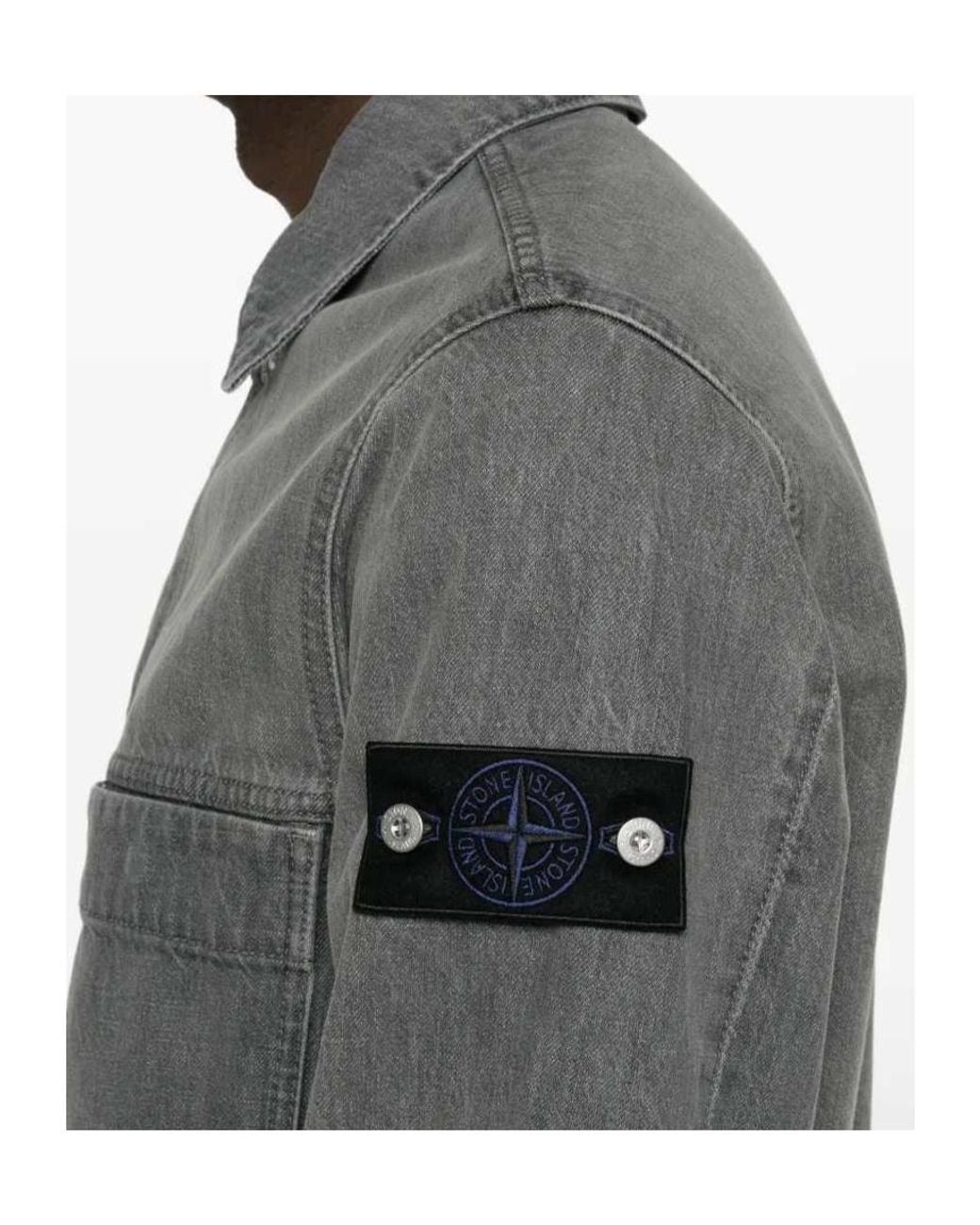 Stone Island Gray Long-Sleeve Casual Jacket for men