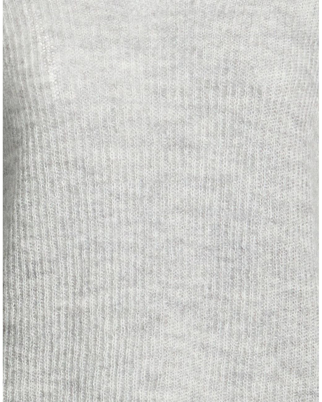 Max Mara Gray Knit Long-Sleeve V-Neck Sweater