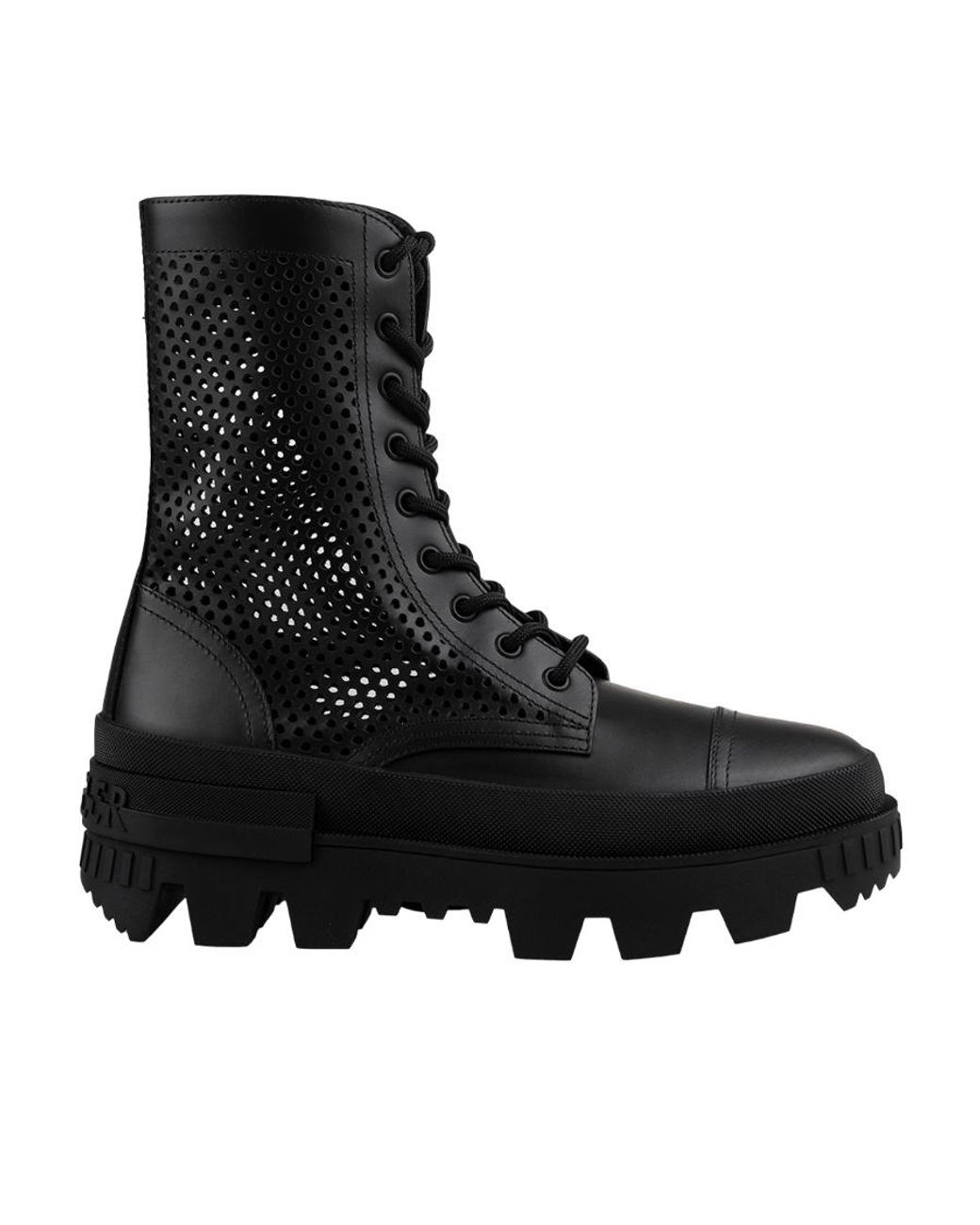 Moncler Black Carinne Perforated Ankle Boots