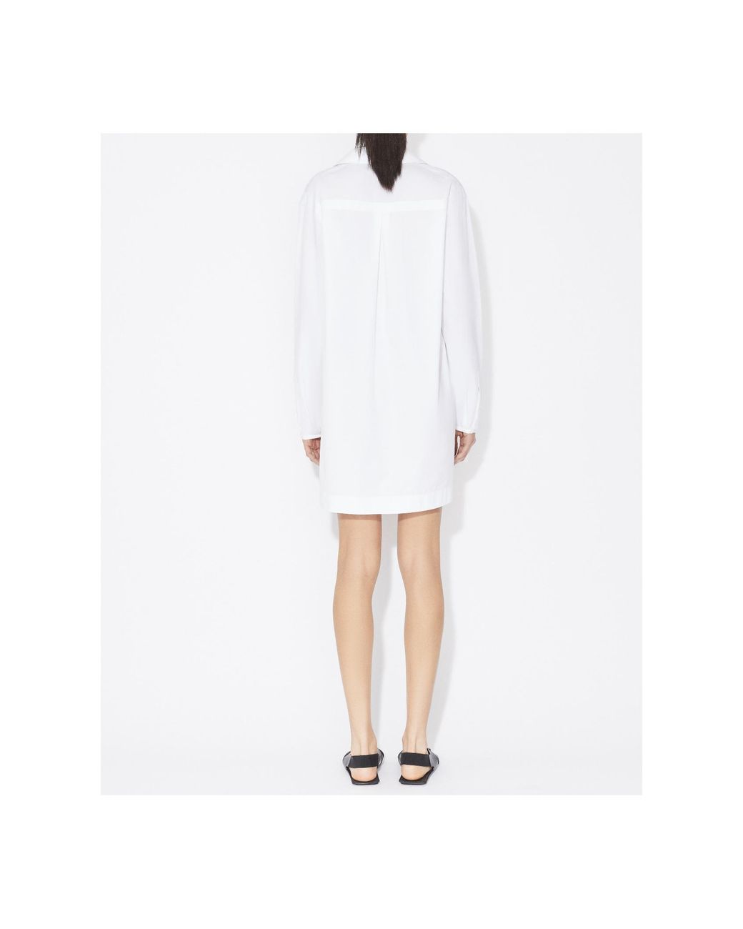 Alaïa White Chic Poplin Mini Shirt Dress For