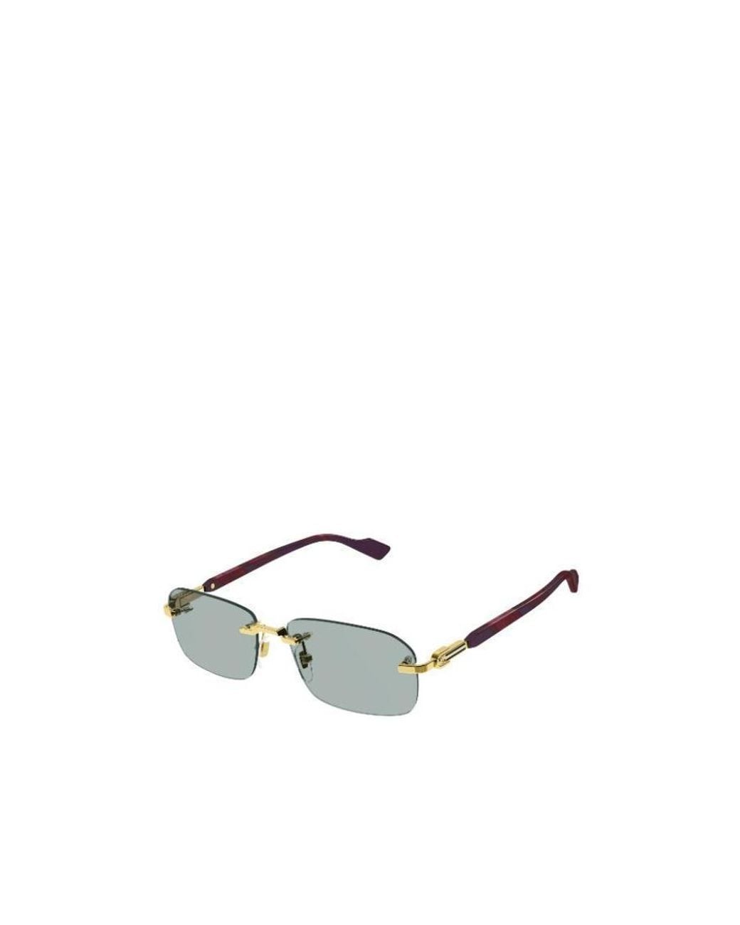 Gucci Metallic Eyewear Rectangular Frame Sunglasses for men