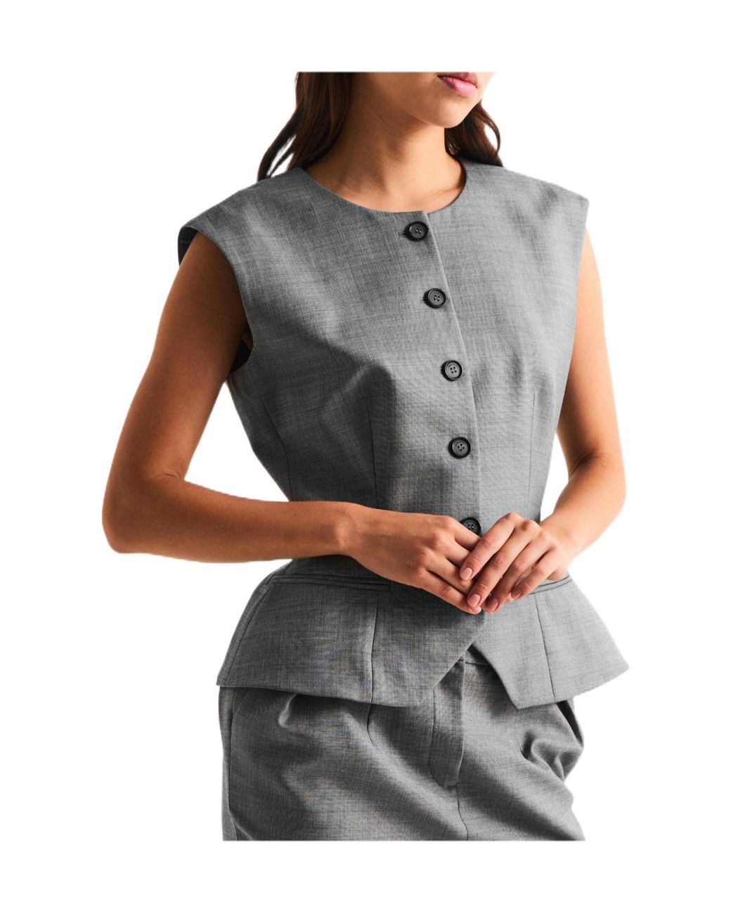 Magda Butrym Gray Sleeveless Tailored Waistcoat