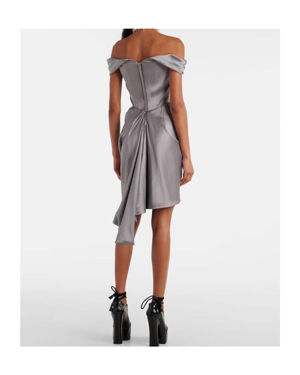 Vivienne Westwood Gray Bridal Nova Cora Satin Corset Dress