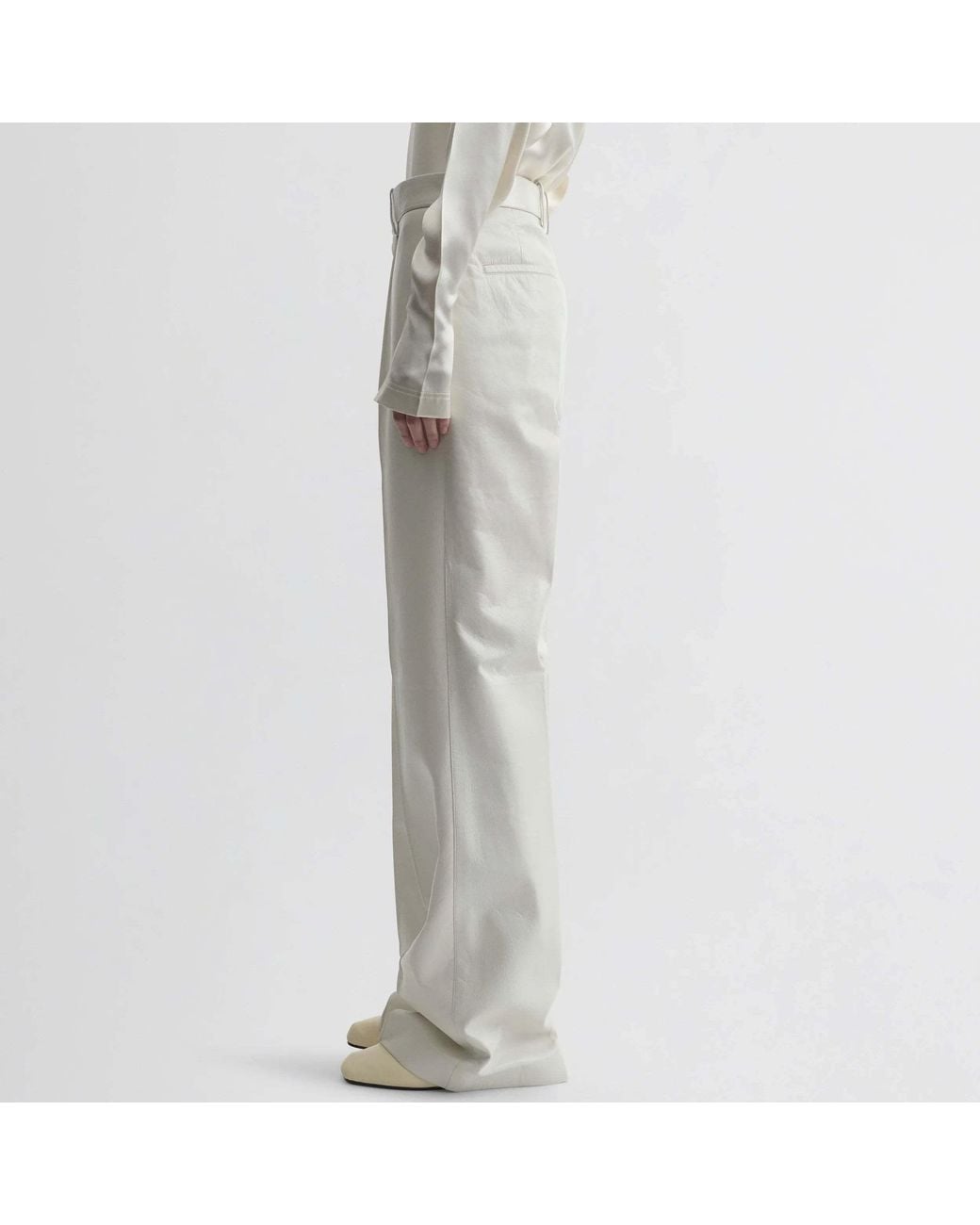 Phoebe Philo White Leather Trousers