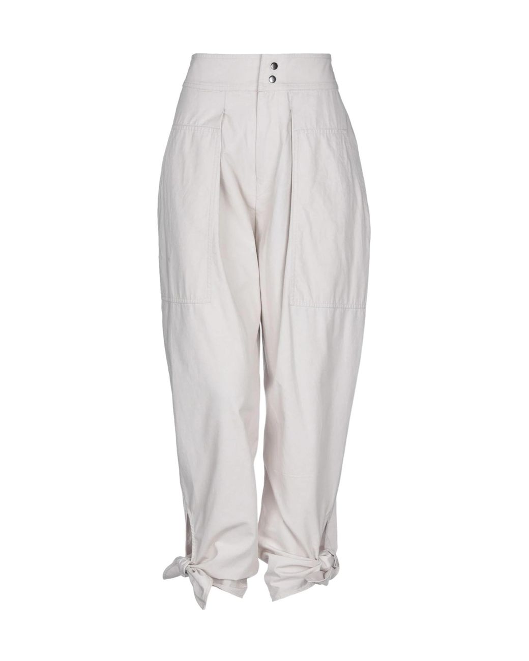 Isabel Marant White Solid Color Slim-Fit Trousers