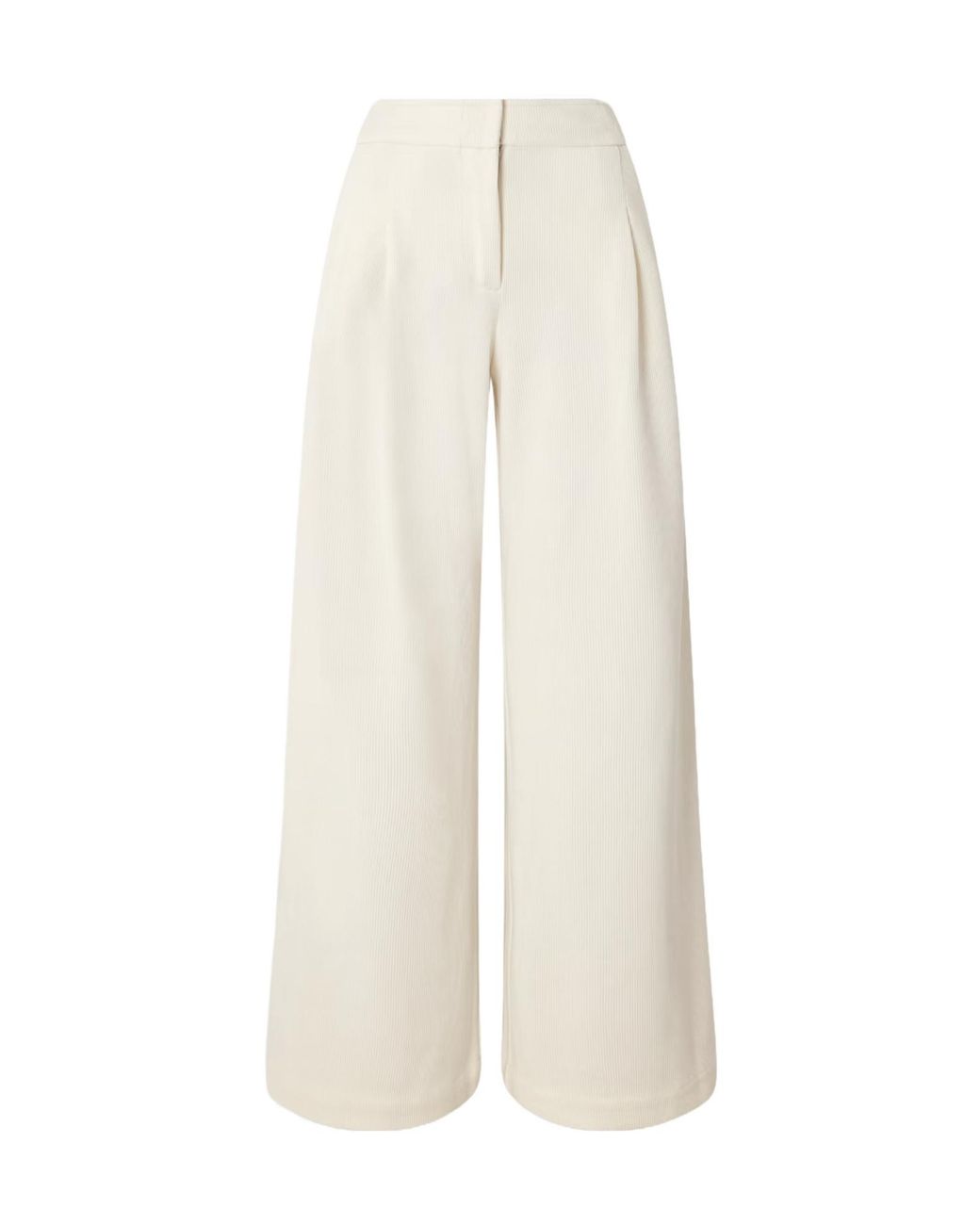 Proenza Schouler White Pleated Corduroy Wide-Leg Pants