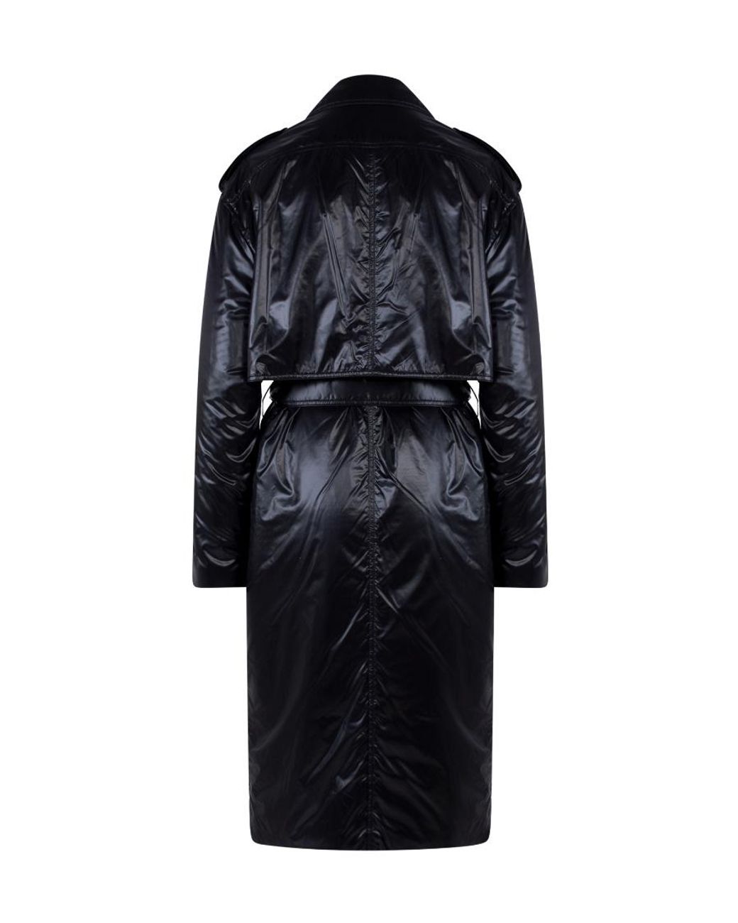 Saint Laurent Blue Belted Double-Breasted Coat