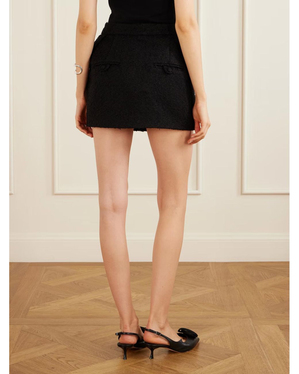 Magda Butrym Black Textured Mini Skirt