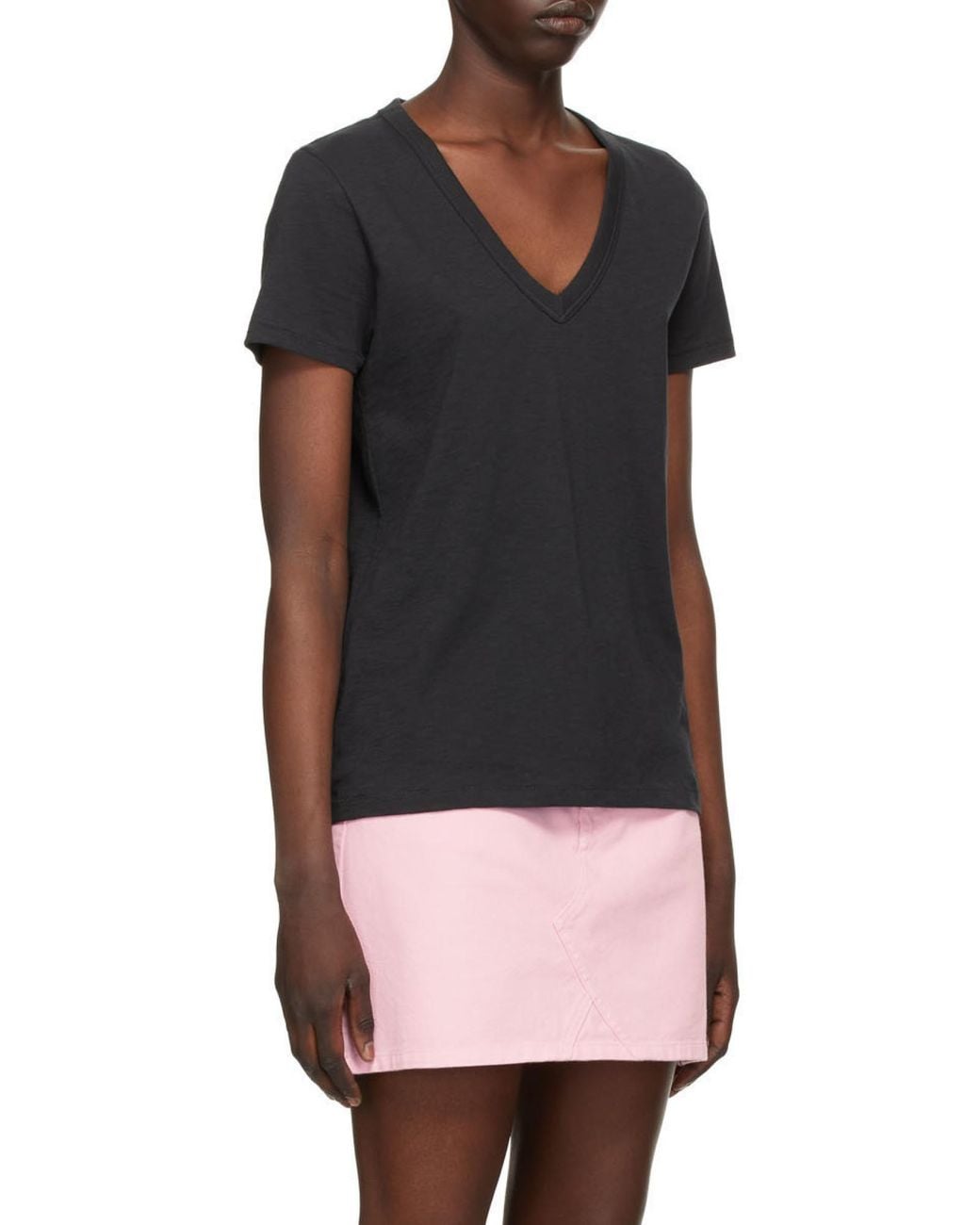 Rag & Bone Black Logo V-Neck T-Shirt
