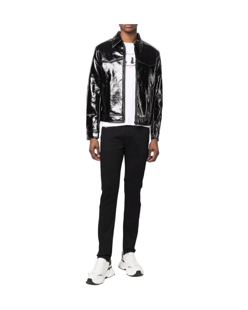 DIESEL Black Sleenker Logo Patch Slim-Fit Jeans for men