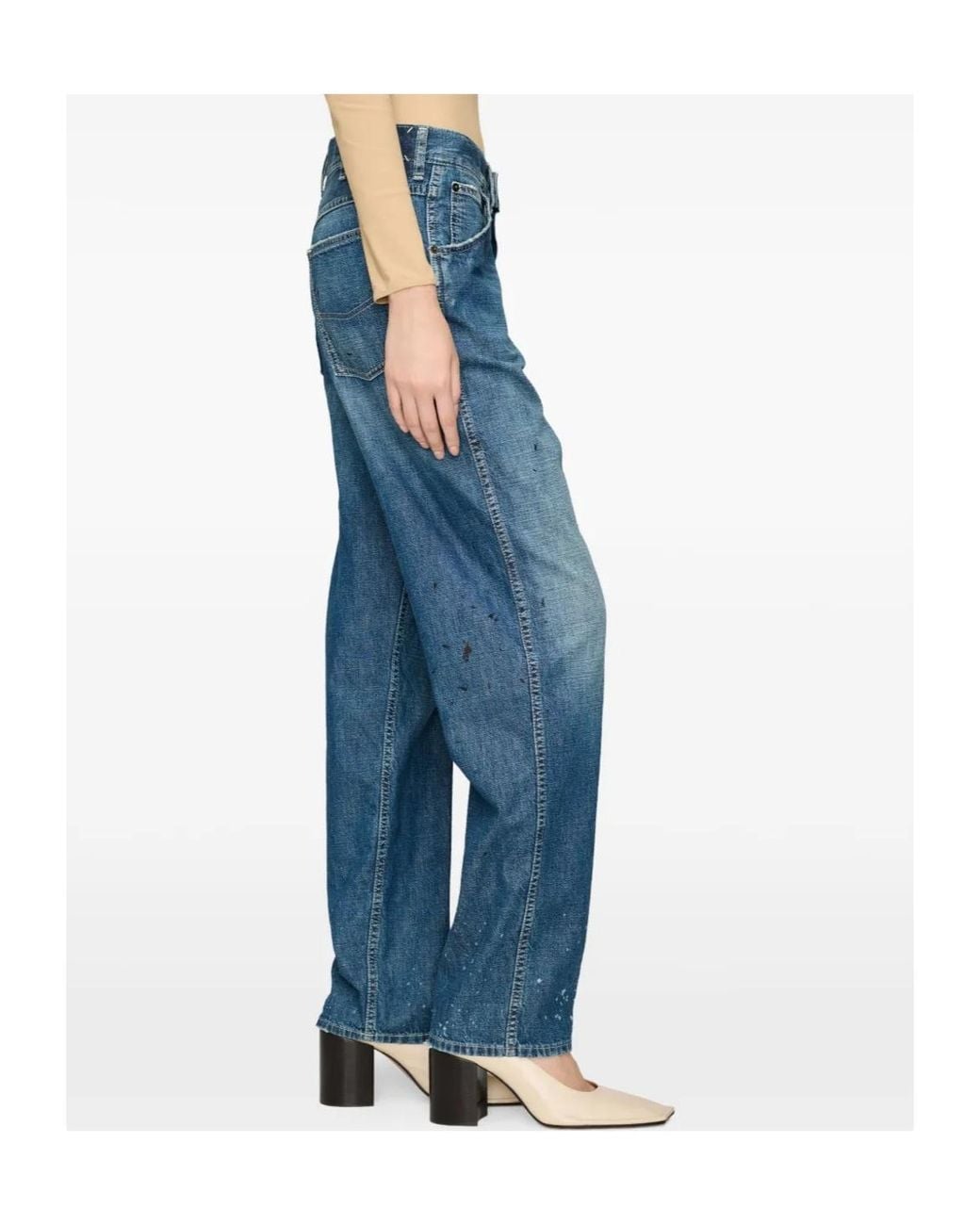 Maison Margiela Blue Treated Denim Jeans