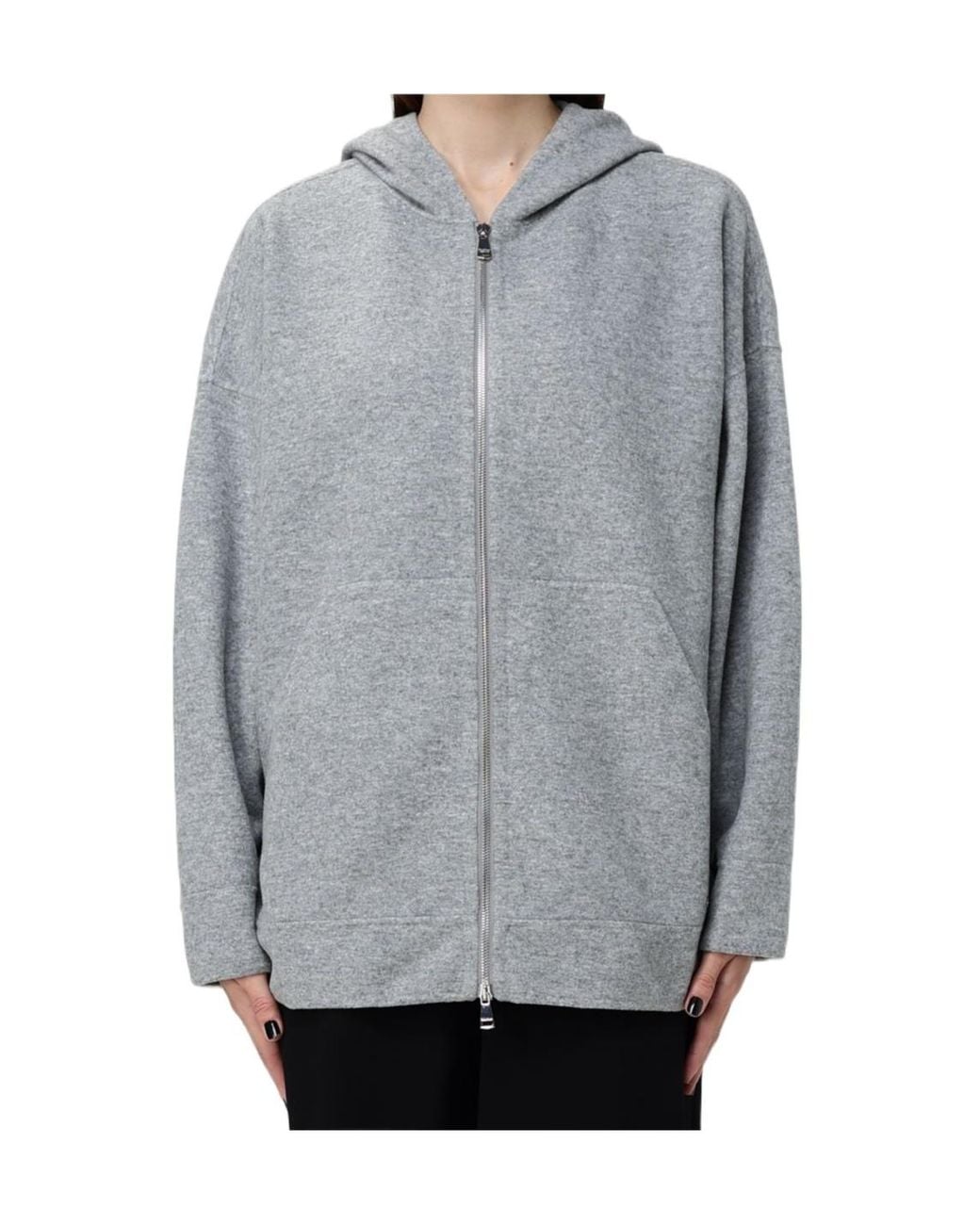 Max Mara Gray Etuania Zip-Up Hoodie