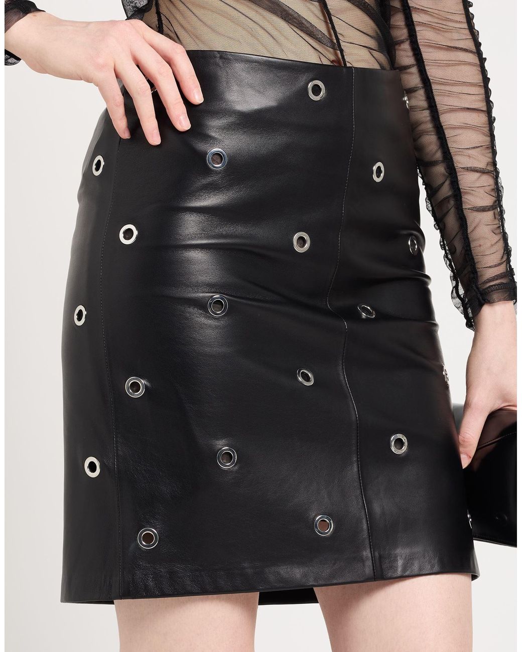 Sportmax Black Solid-Colored Pencil Skirt