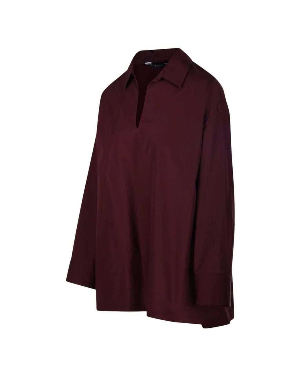 Max Mara Purple Cotton Poplin Blouse