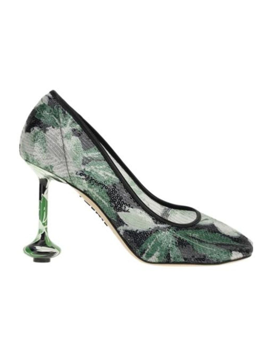 Loewe Green Toy Sequined Pumps