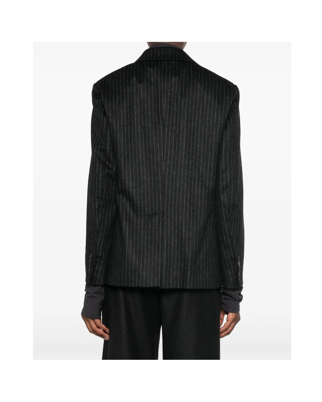 Barena Black Pinstripe Notchedlapel Blazer