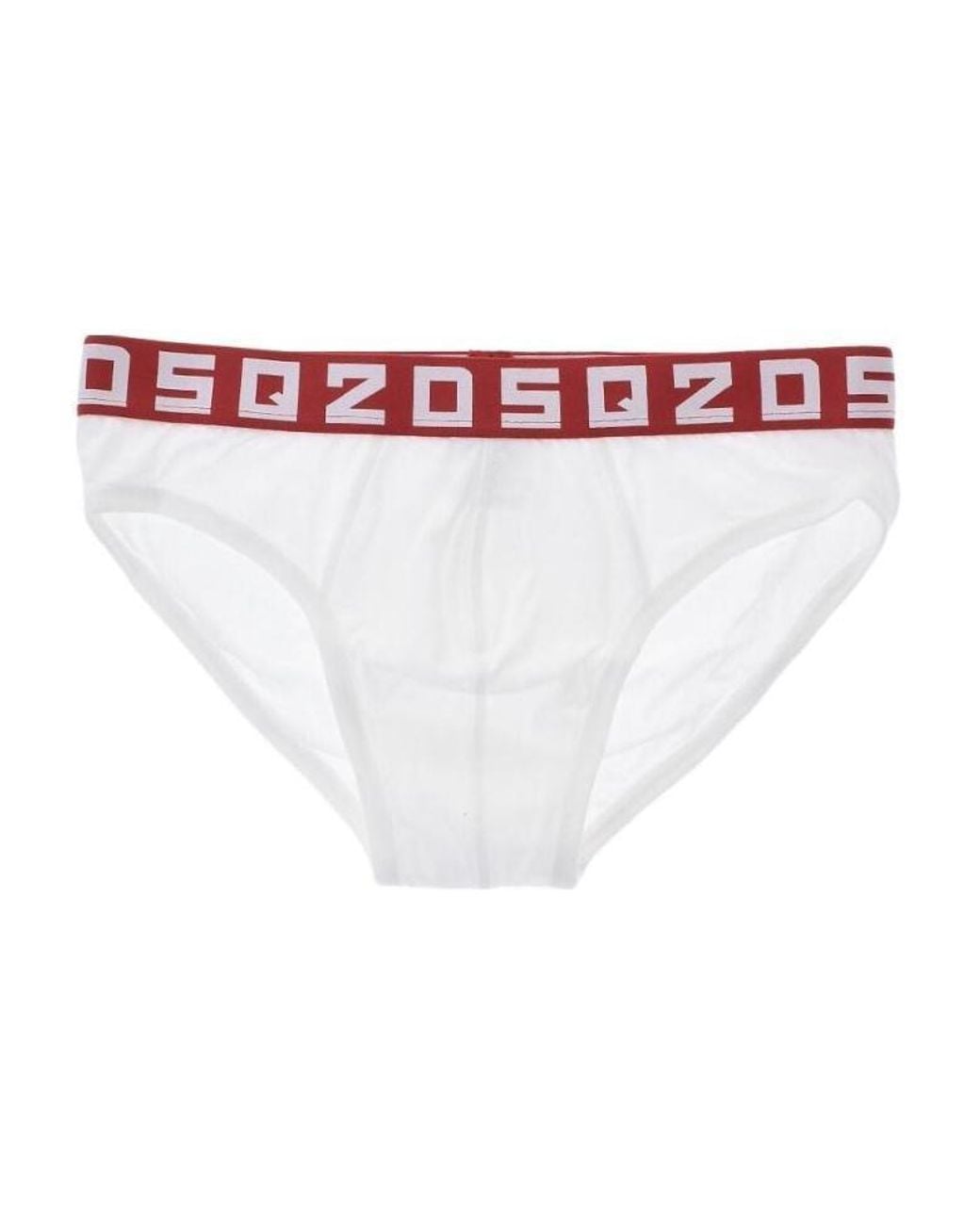 DSquared² White Logo Elastic Waist Briefs for men