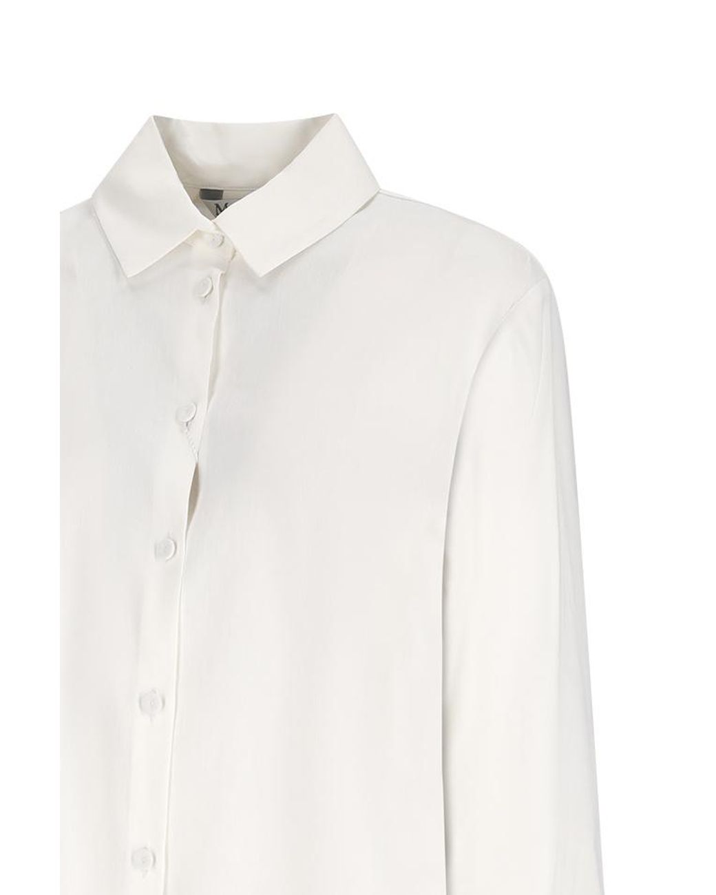 Max Mara White Mxpbadesse Collared Long-Sleeve Shirt