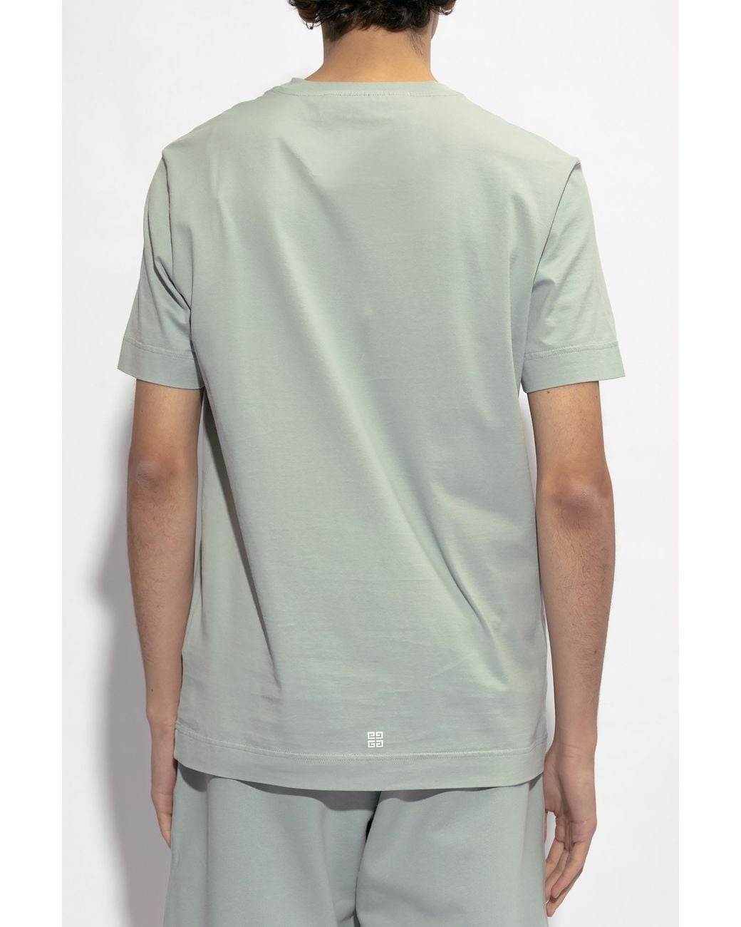 Givenchy Green Logo Printed Crewneck T-Shirt for men