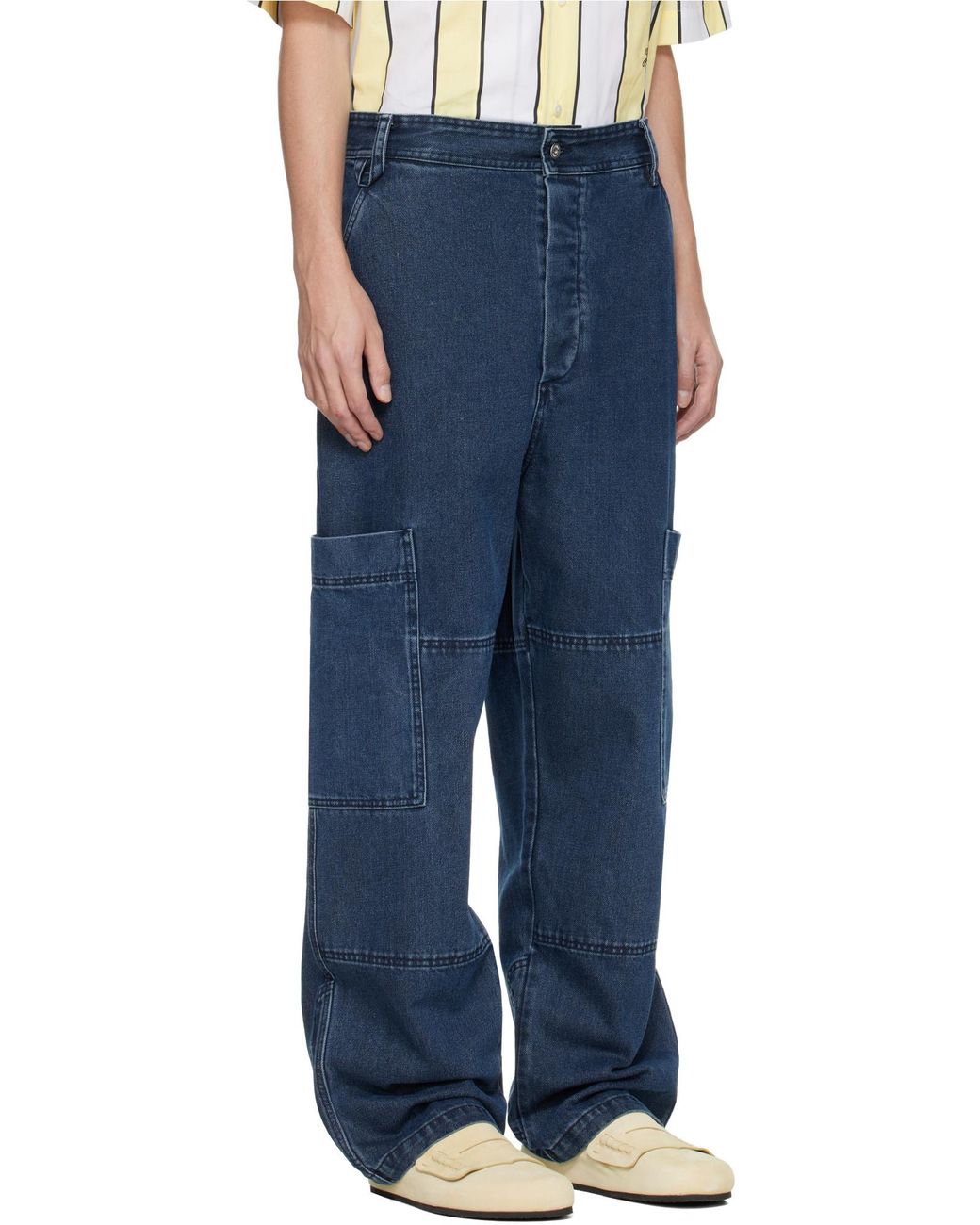 Jacquemus Blue Carré De-Nîmes Wide-Leg Jeans for men