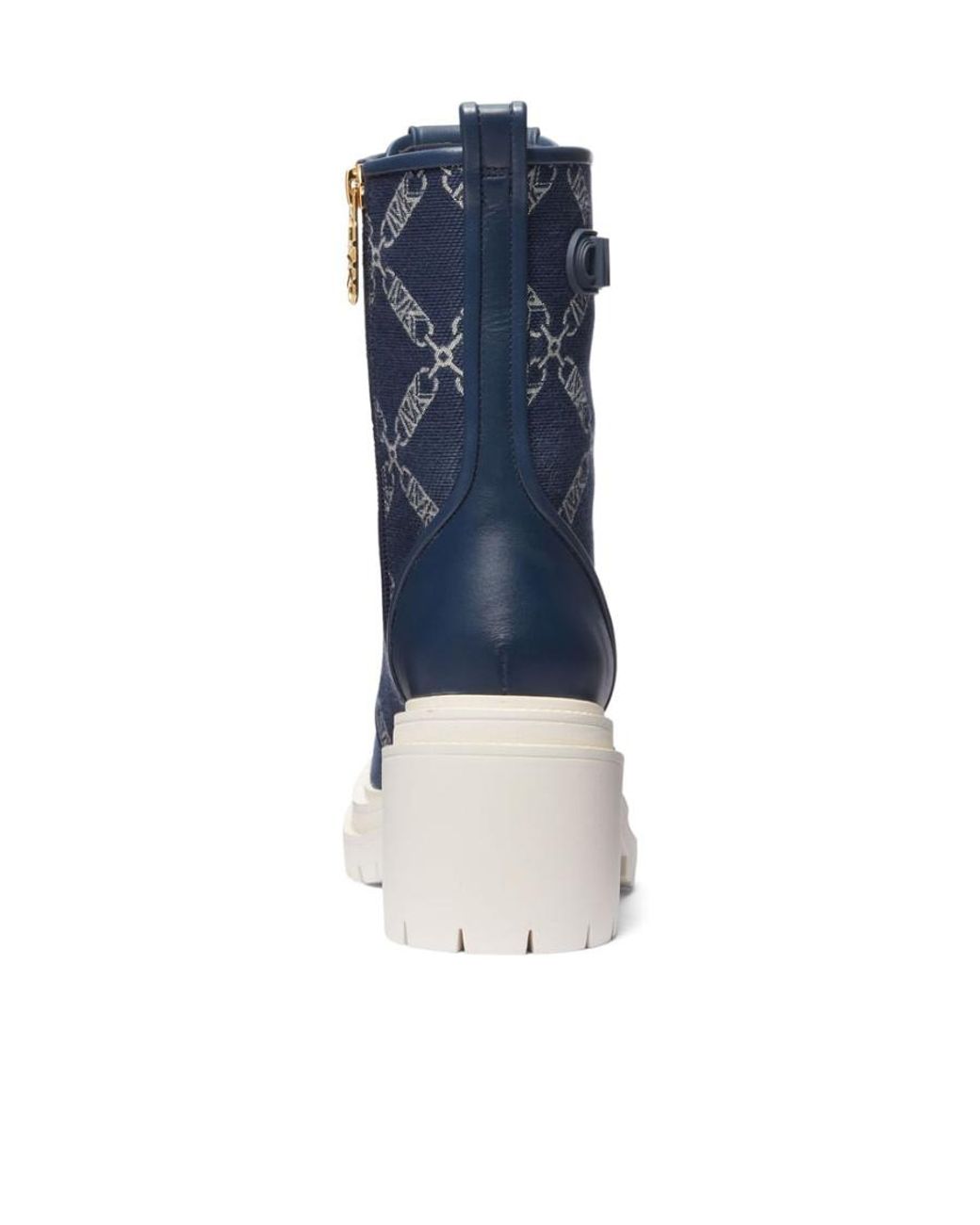 Michael Kors Blue Hanley Chunky-Sole Combat Boots