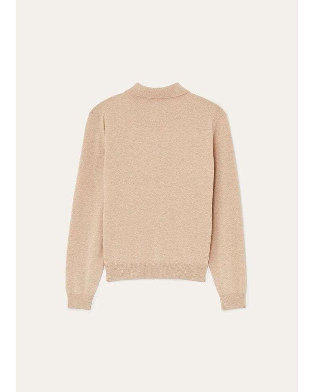 Loro Piana Natural Long-Sleeved Polo-Neck Sweater