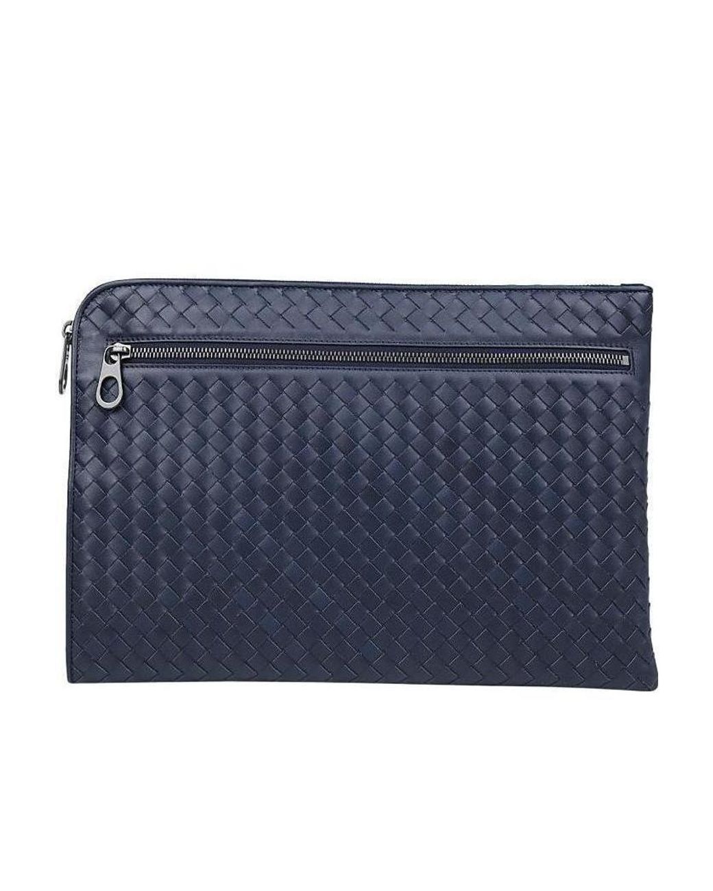 Bottega Veneta Blue Light Tourmaline Intrecciato Small Document Case for men