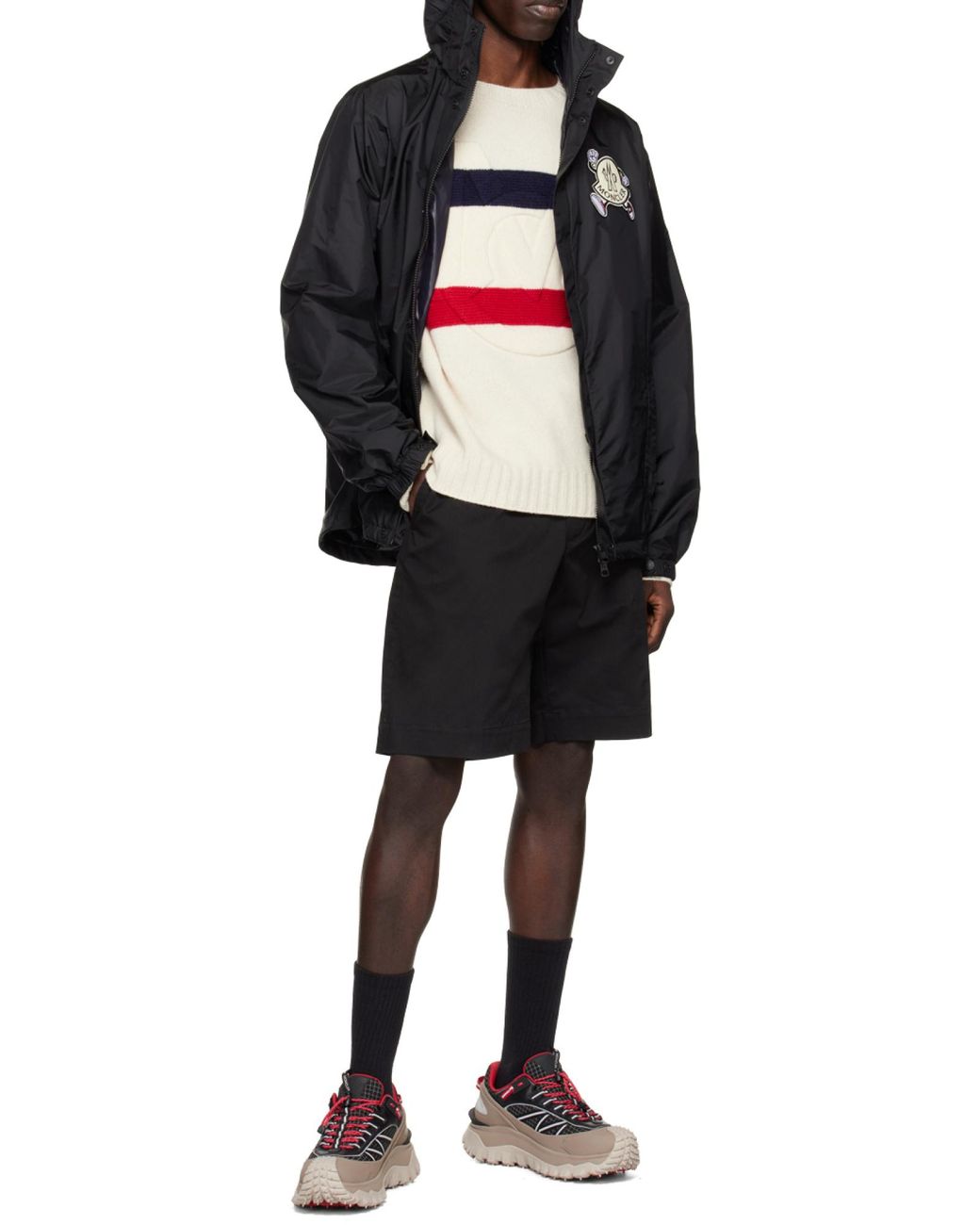 Moncler Black Gabardine Shorts for men