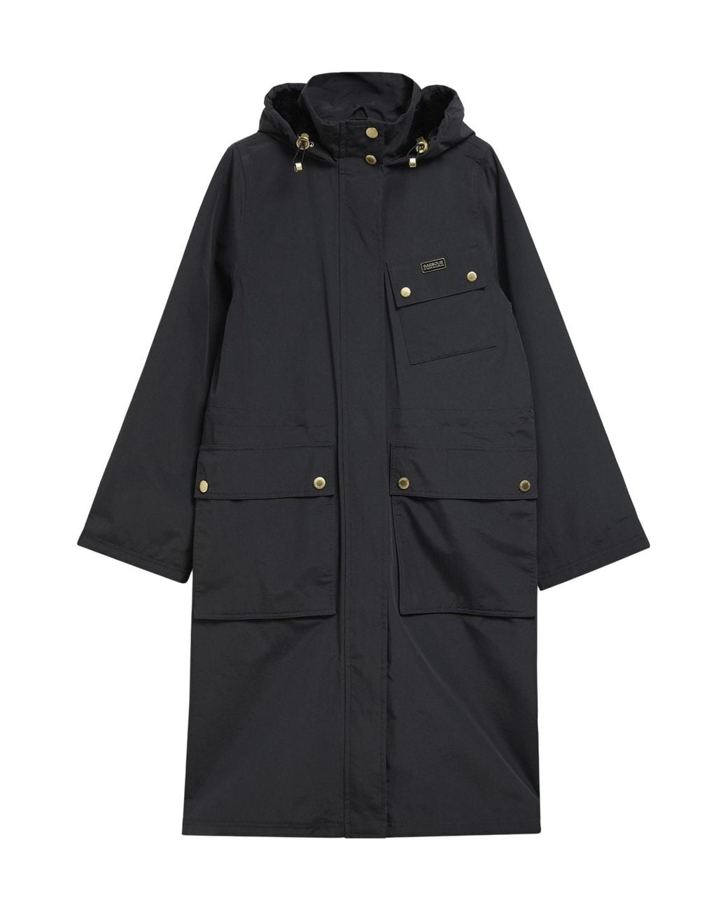 Barbour Brown Drawstringhood Long Parka Coat