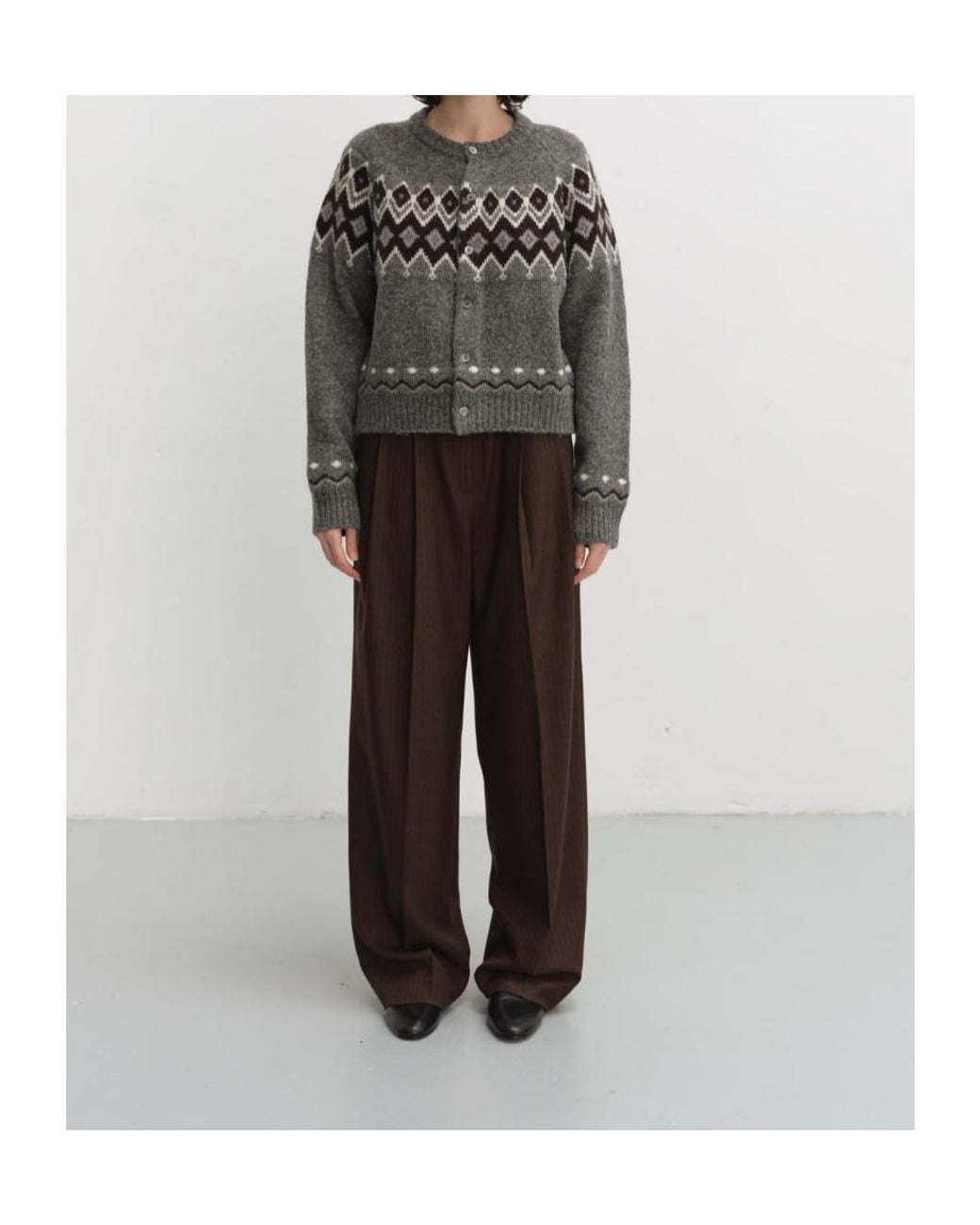 DUNST Gray Long-Sleeved Crew-Neck Knit Top for men