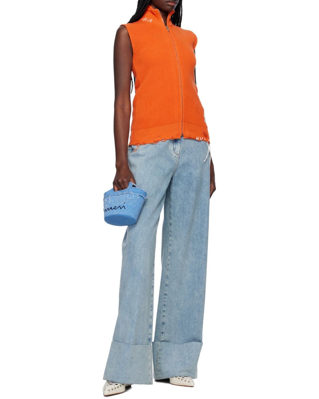 Marni Blue Tropicalia Micro Tote Bag
