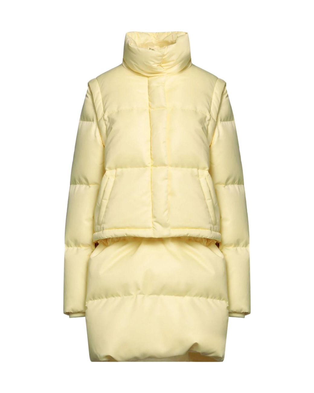 MM6 by Maison Margiela Yellow Minimal Solidcolour Longsleeve Down Coat