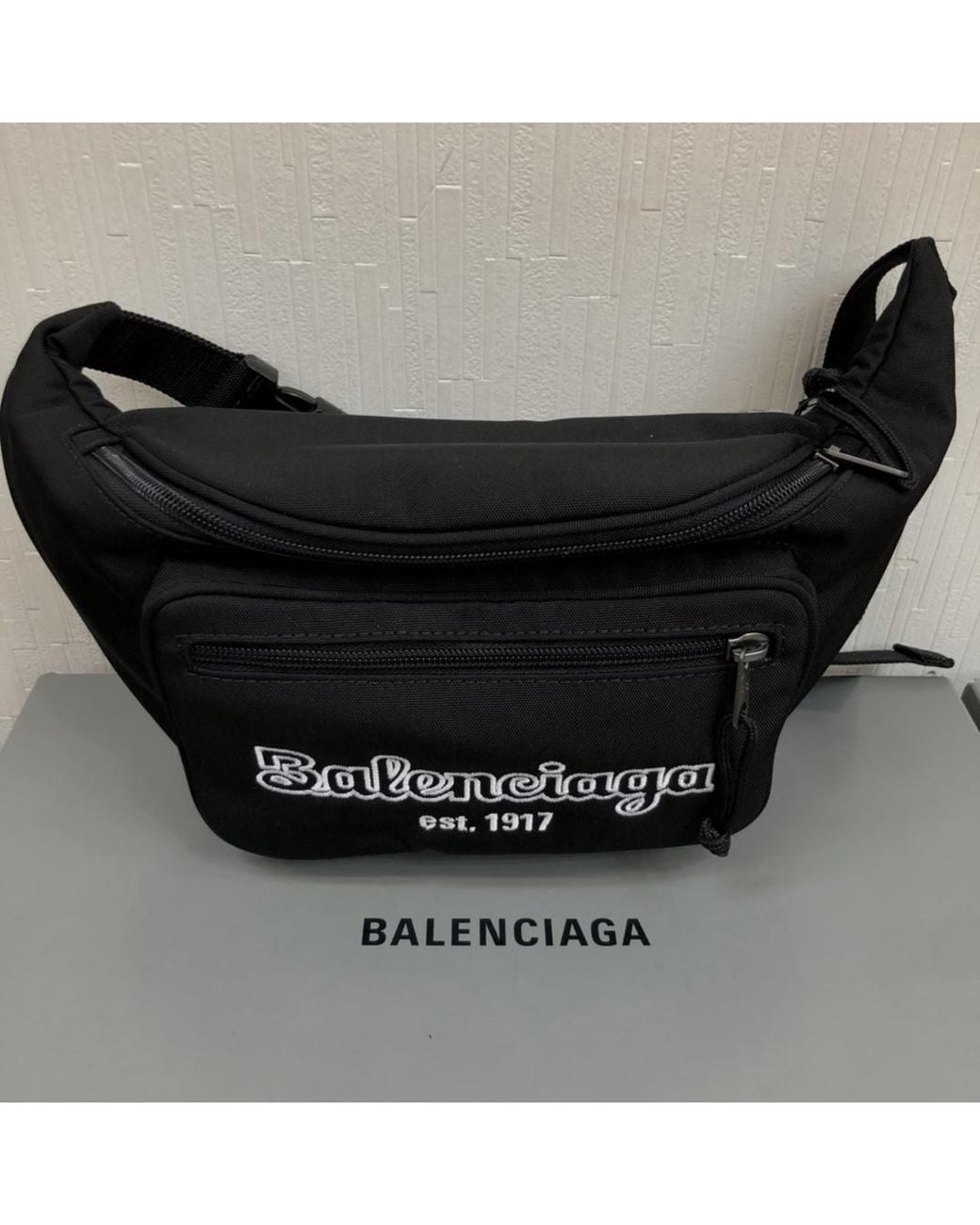 Balenciaga Black Logo Logo Waist Bag