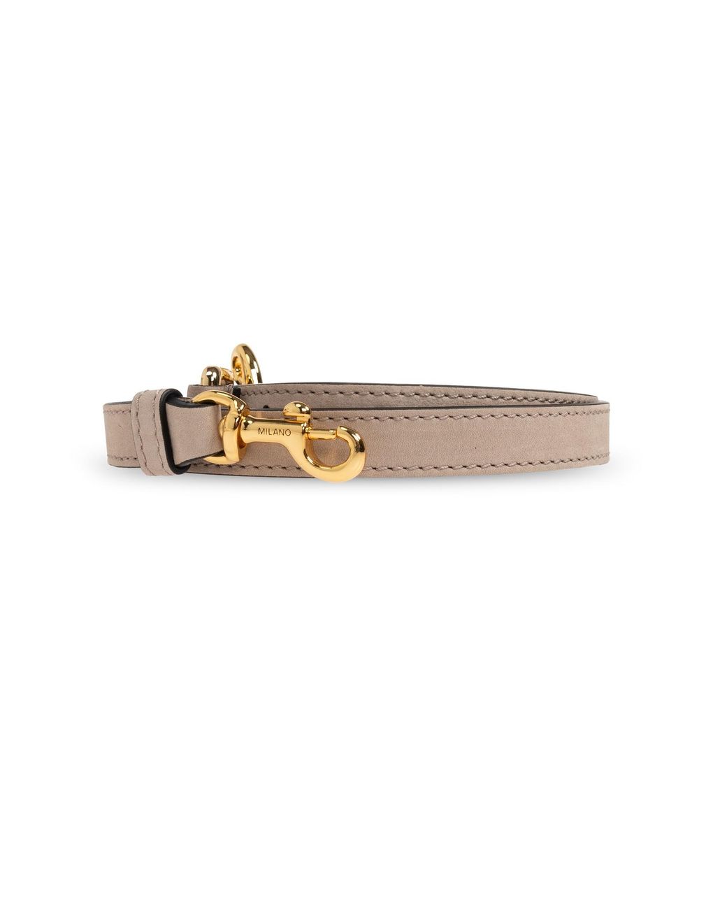 Moschino Natural Belt-Detail Leather Shoulder Bag