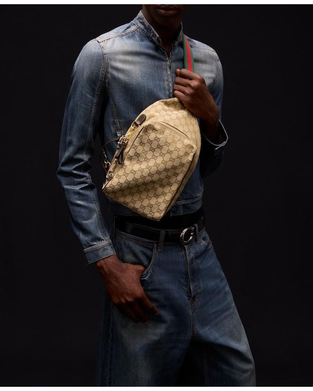 Gucci White Medium Crossbody Sling Bag for men