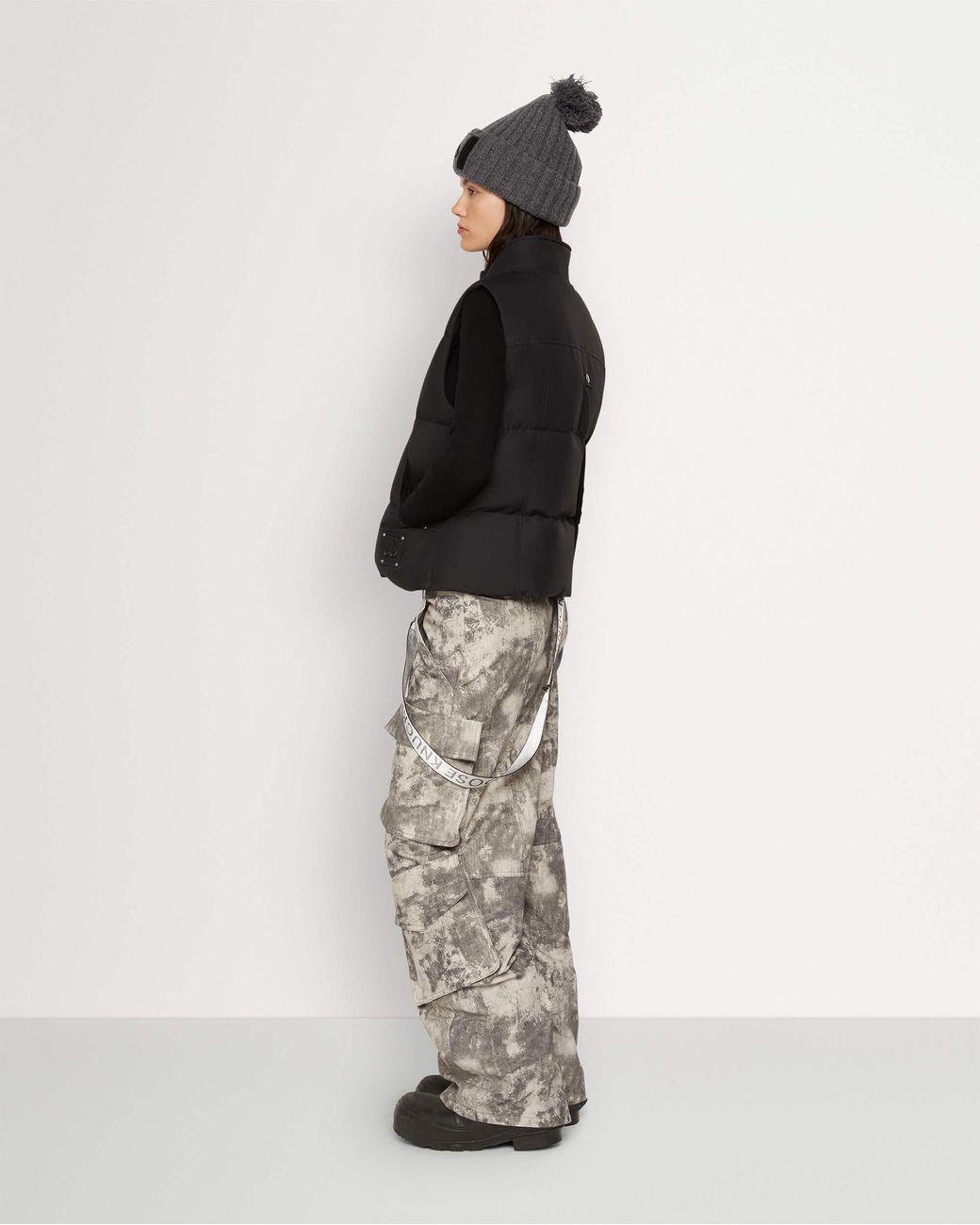 Moose Knuckles Blue Down Vest With Standing Neck