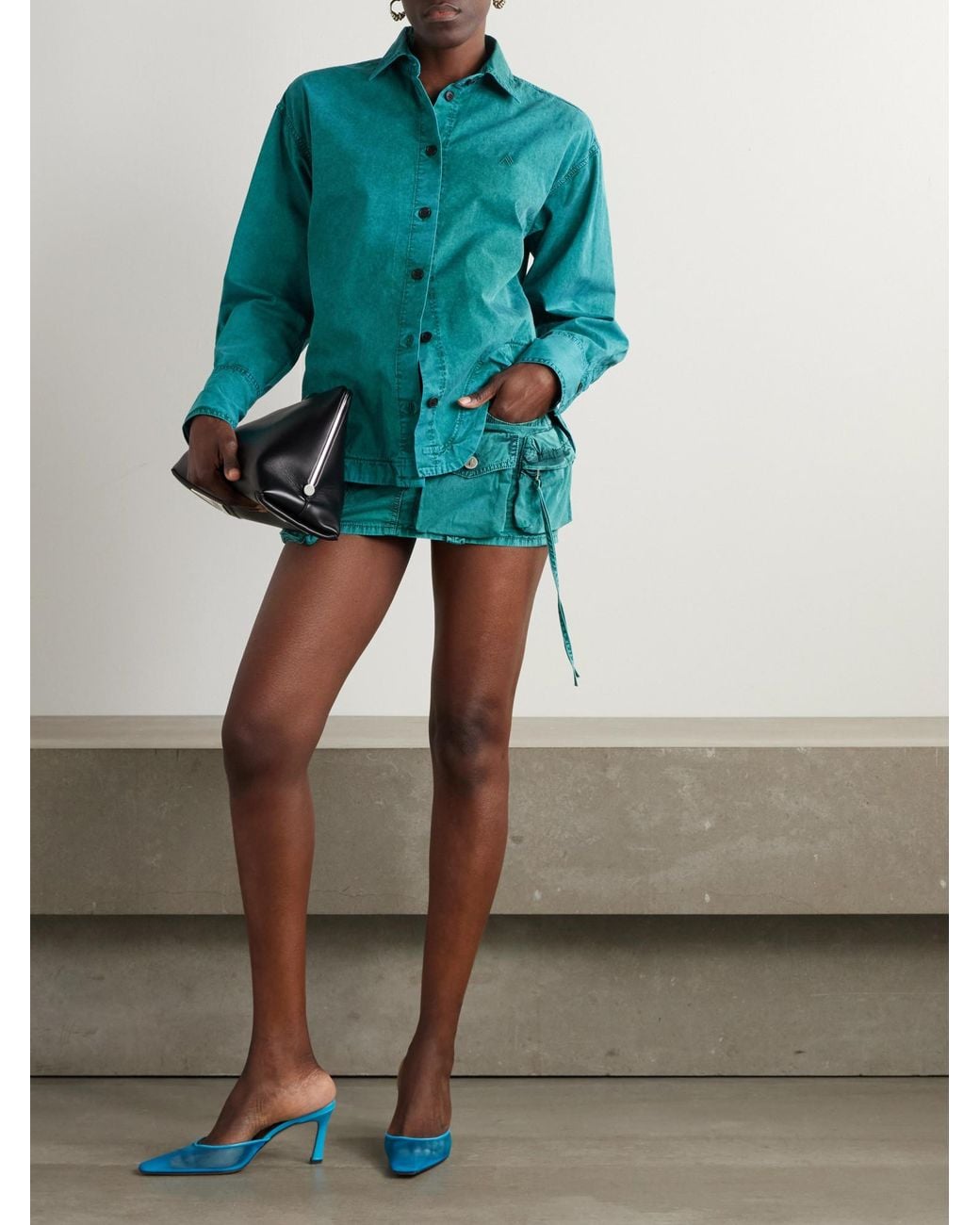 The Attico Green Denim Shirt