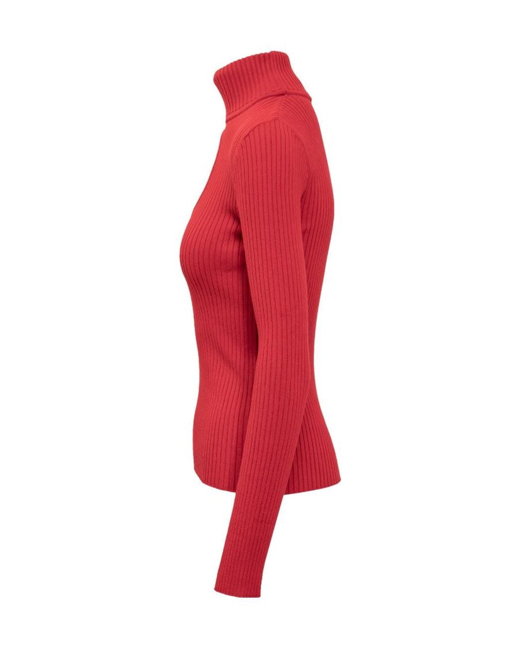 Courreges Red Cut-Out Ribbed Sweatshirt