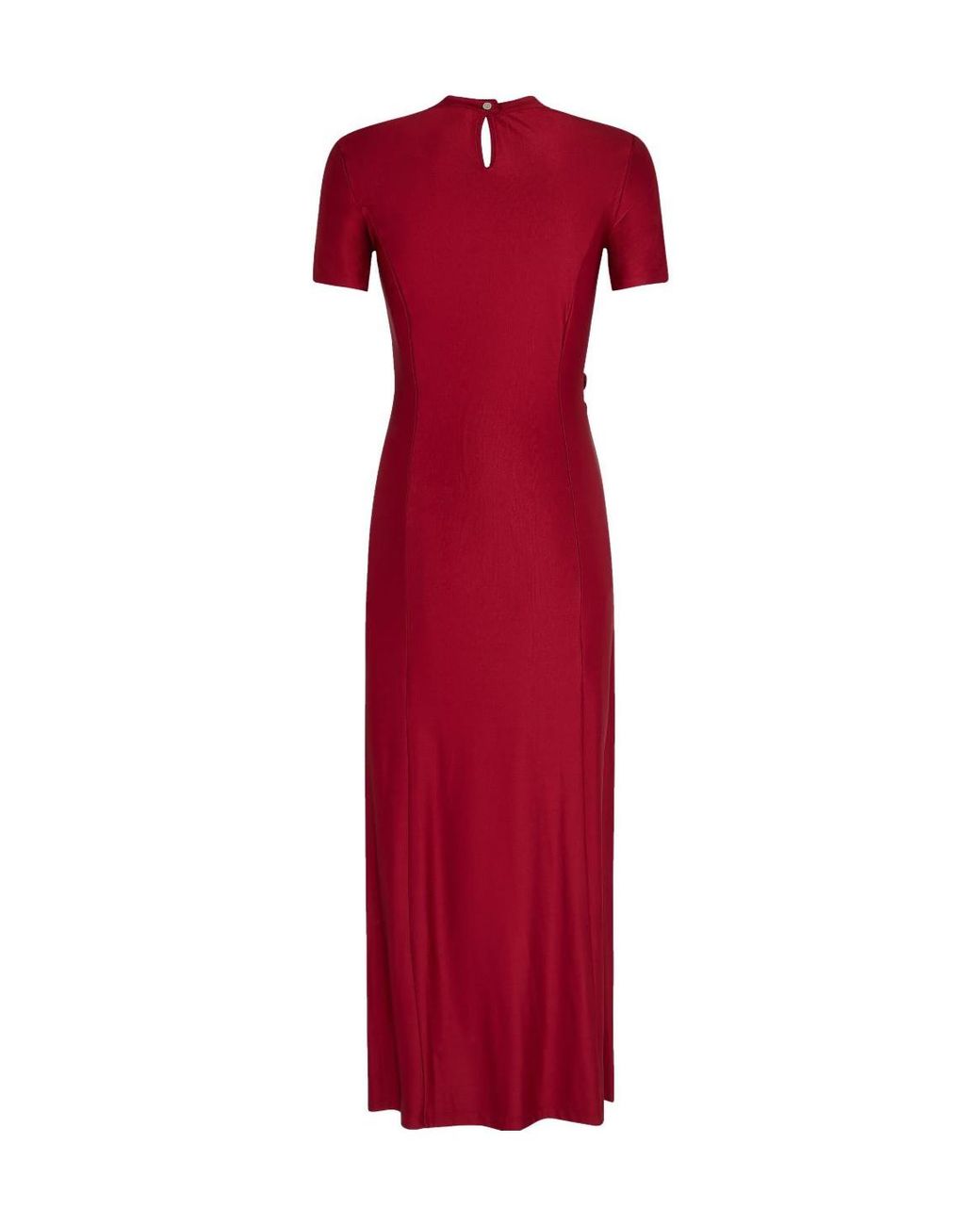 Rabanne Gathered Jersey Crewneck Maxi Dress
