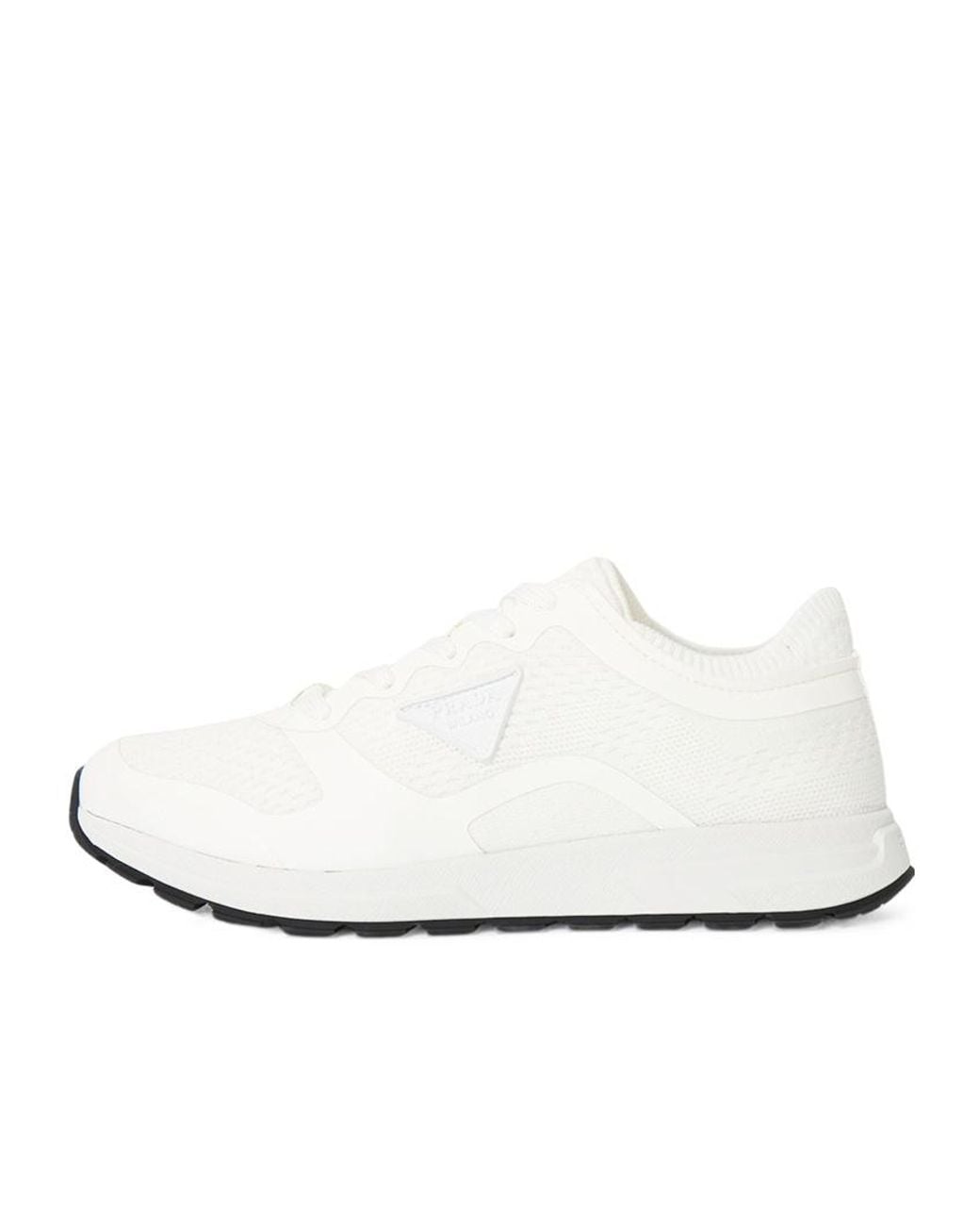 Prada White Prax 2.0 Mesh Low-Top Sneakers