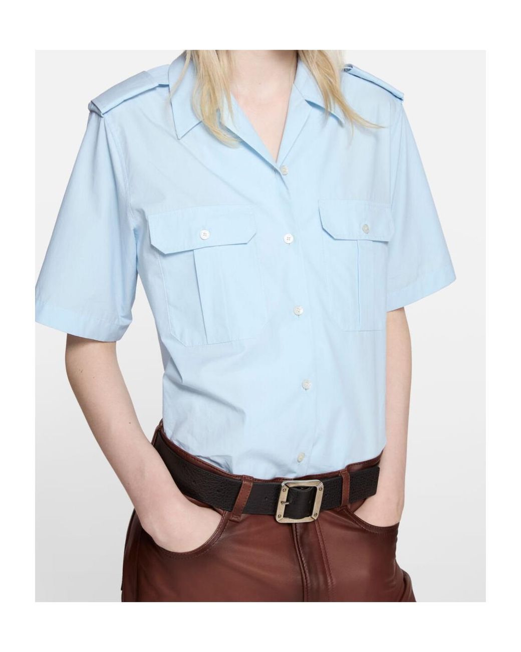 Acne Blue Patch-Pocket Shirt