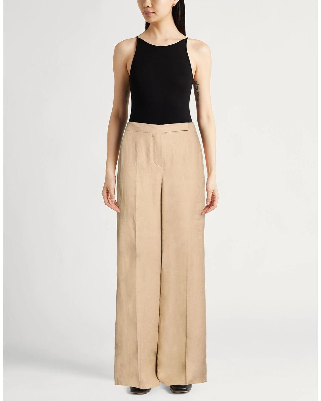 Max Mara Natural Wide-Leg Trousers