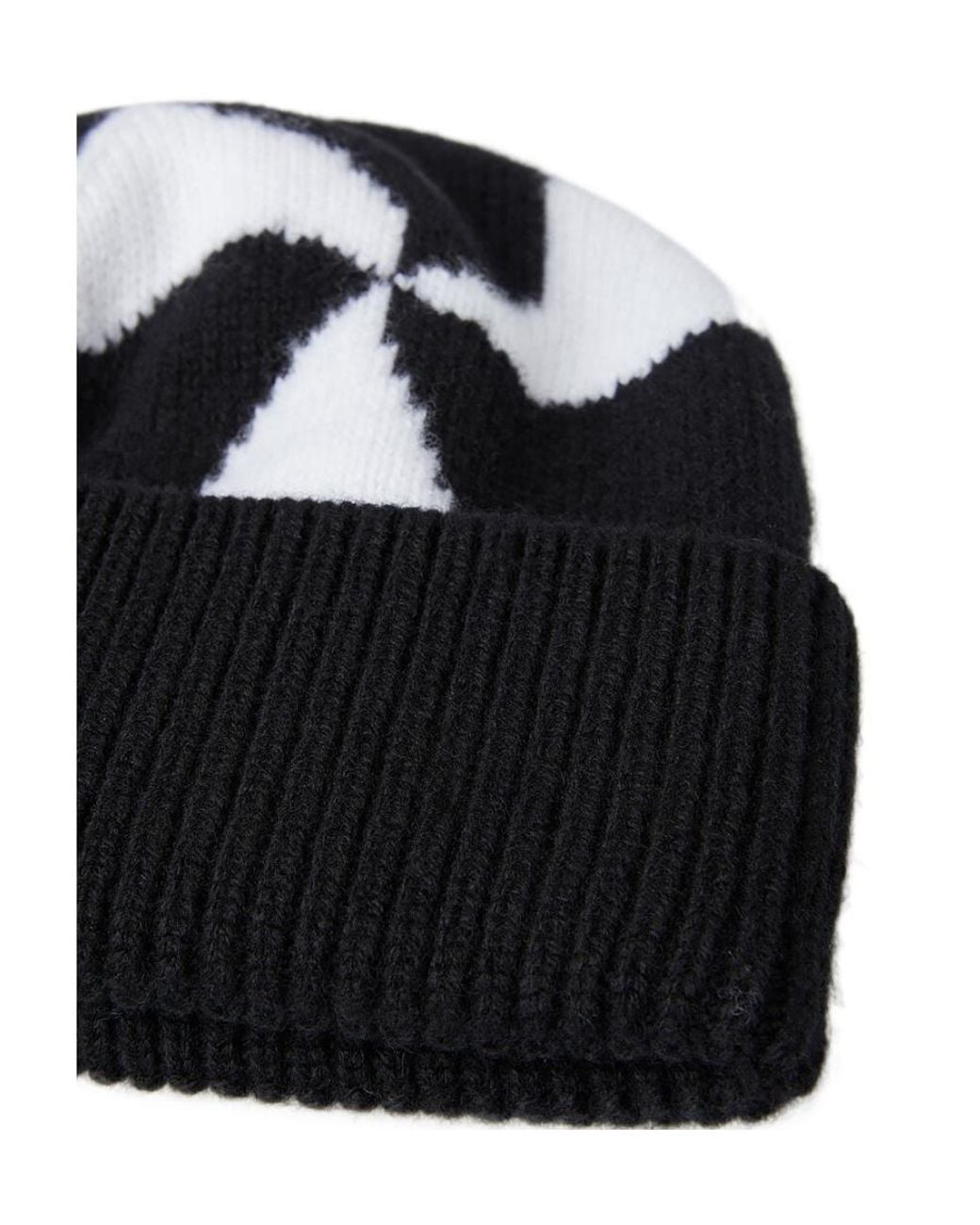 Bottega Veneta Black Patterned Wool Beanie