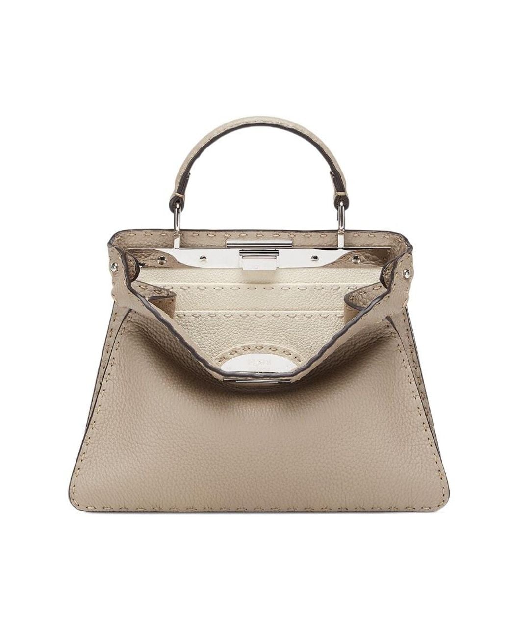 Fendi Natural Dove Selleria Bag With 1254 Hand-Sewn Topstitches